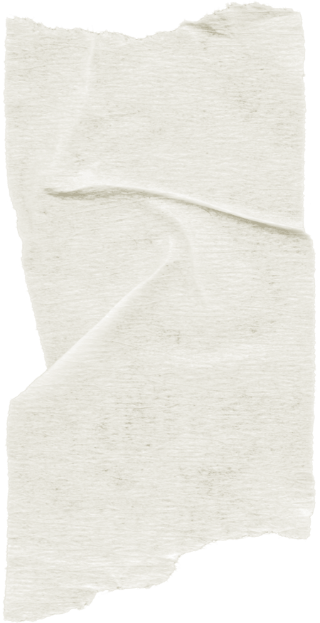 Decorative element on page: a torn piece of white paper with a textured surface and uneven edges.
