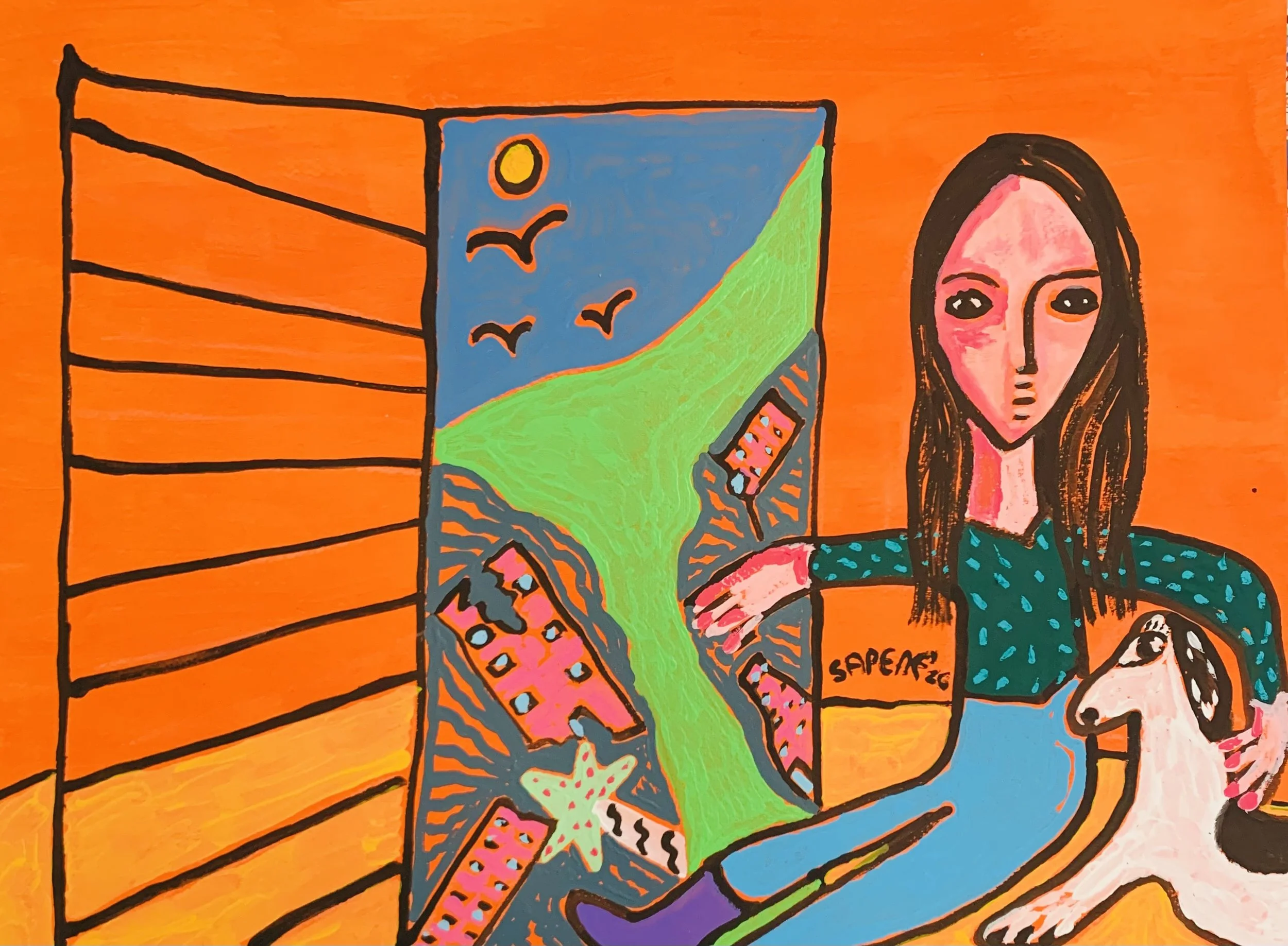 Kavanayén. From my window I dreamed I loved you. Río Orinoco. 2026

Acrylic on paper 14 × 19 in 36 × 48 cm