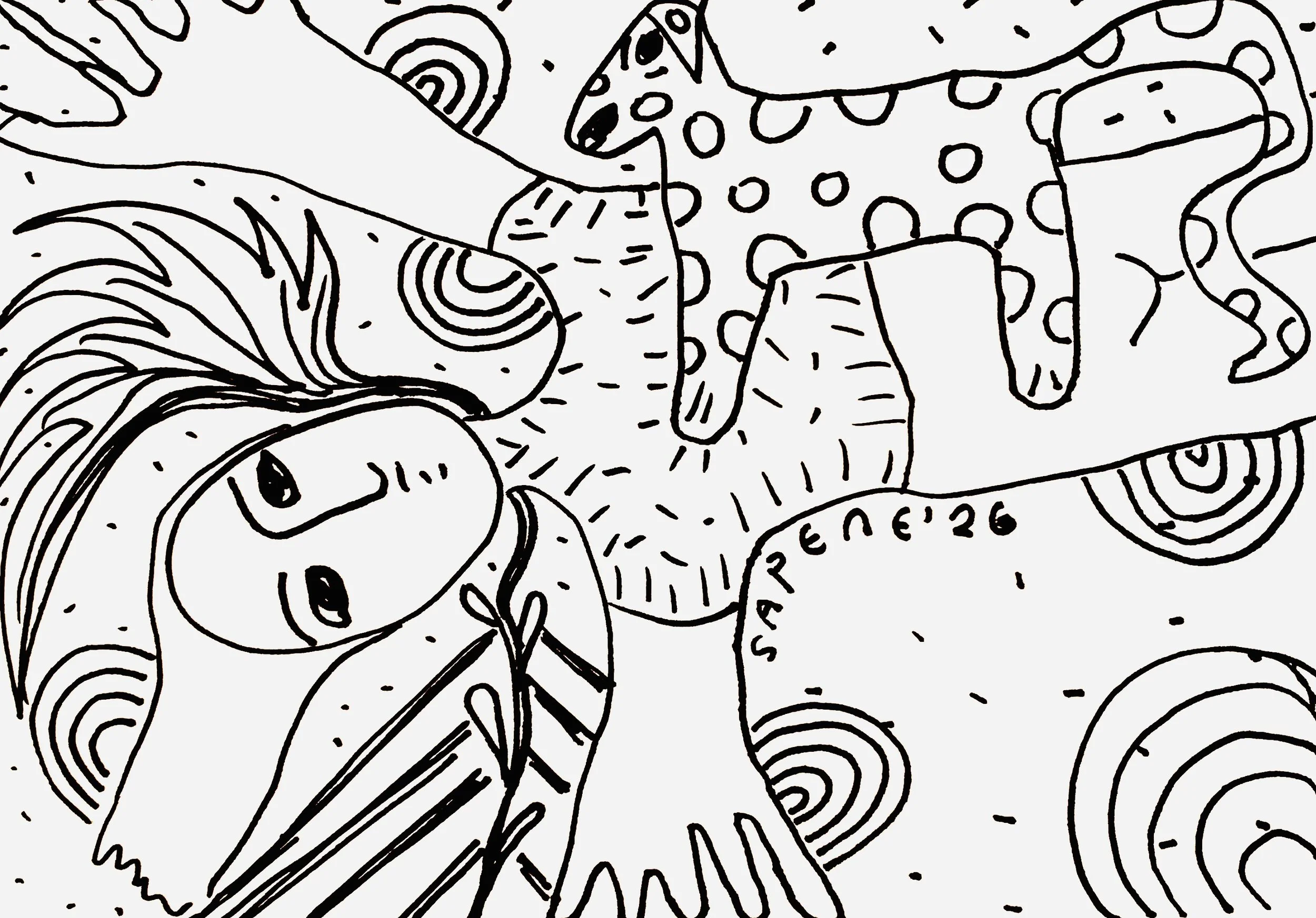 Daily Sketches, 2026
Ink on paper 5.8 x 8.3 in 14.8 x 21 cm