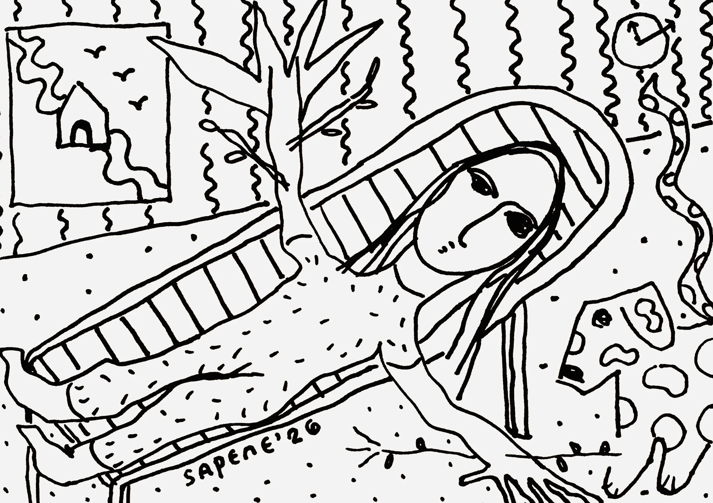 13 Daily Sketches, 2026
Ink on paper 5.8 x 8.3 in 14.8 x 21 cm