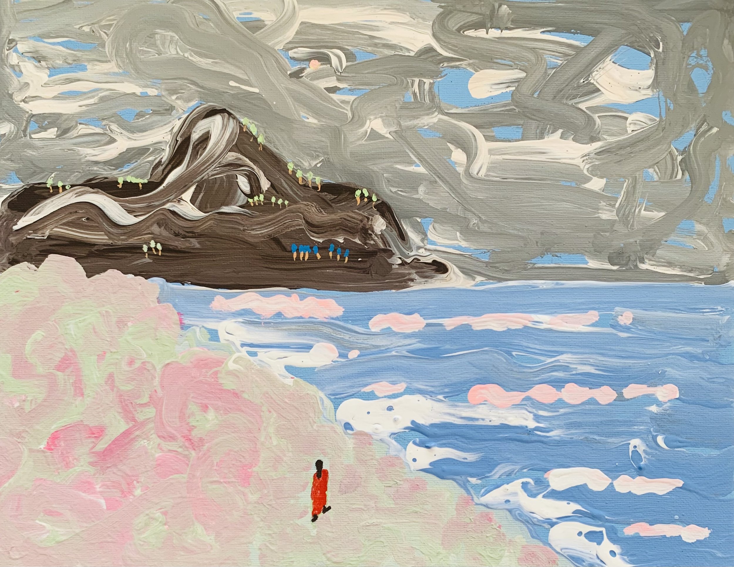 Kavanayén 01. Befuddled. Río Orinoco. 2025 

Gouache on canvas 14 × 11 in 35 × 28 cm