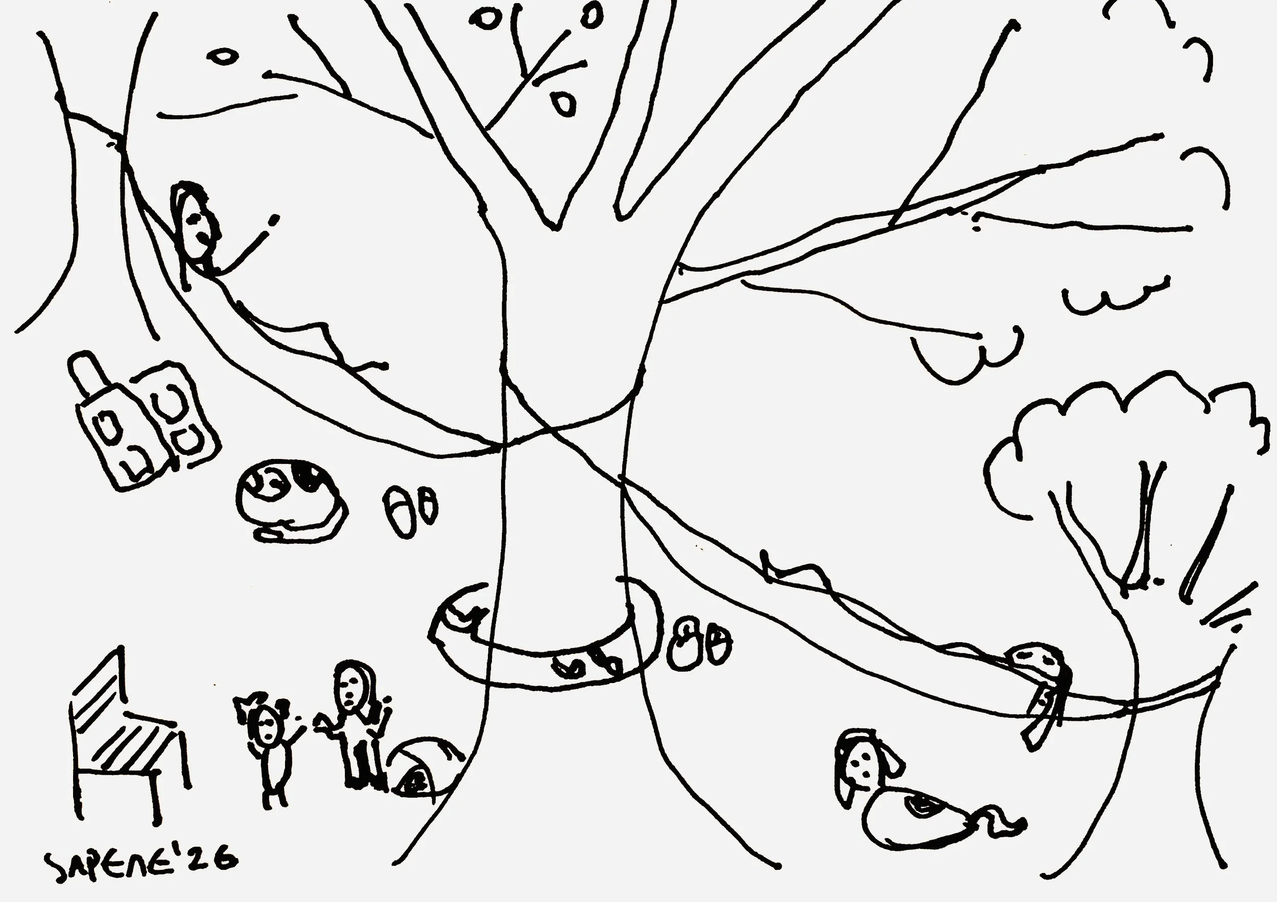 Daily Sketches, 2026
Ink on paper 5.8 x 8.3 in 14.8 x 21 cm