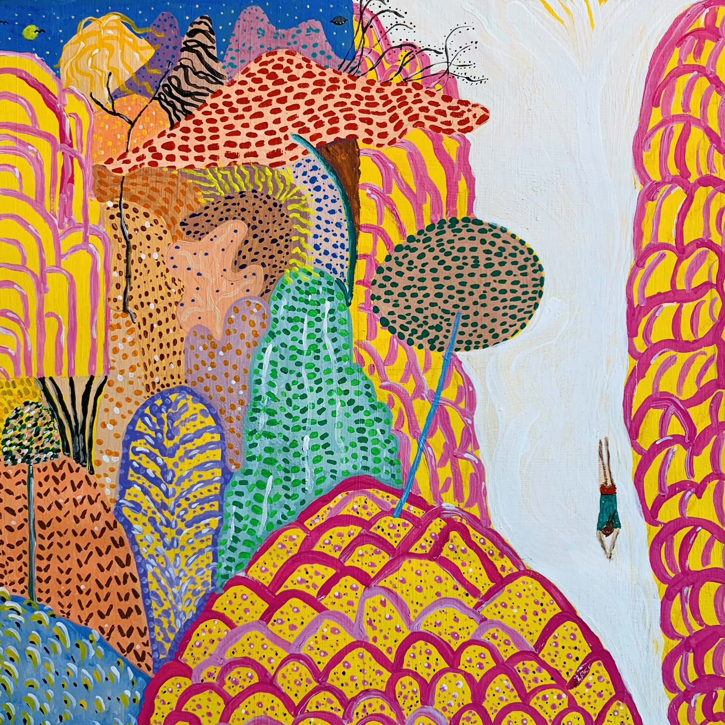 Kavanayén 04. Letting go. Río Orinoco. 2025

Gouache on canvas 11 x 11 in 28 x 28 cm