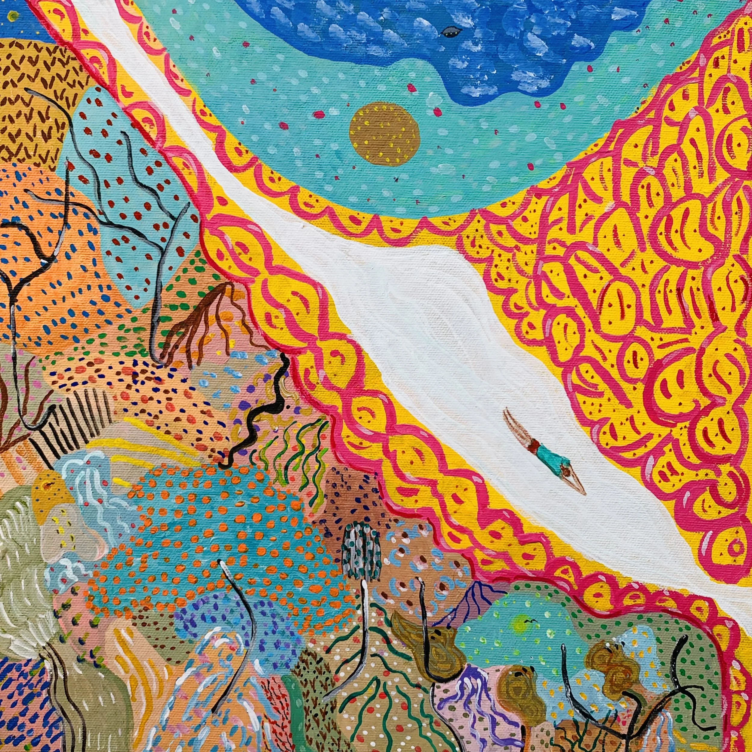 Kavanayén 04. Swimming in the Orinoco river. 2025

Gouache on canvas 14 × 14 in 35 x 35 cm