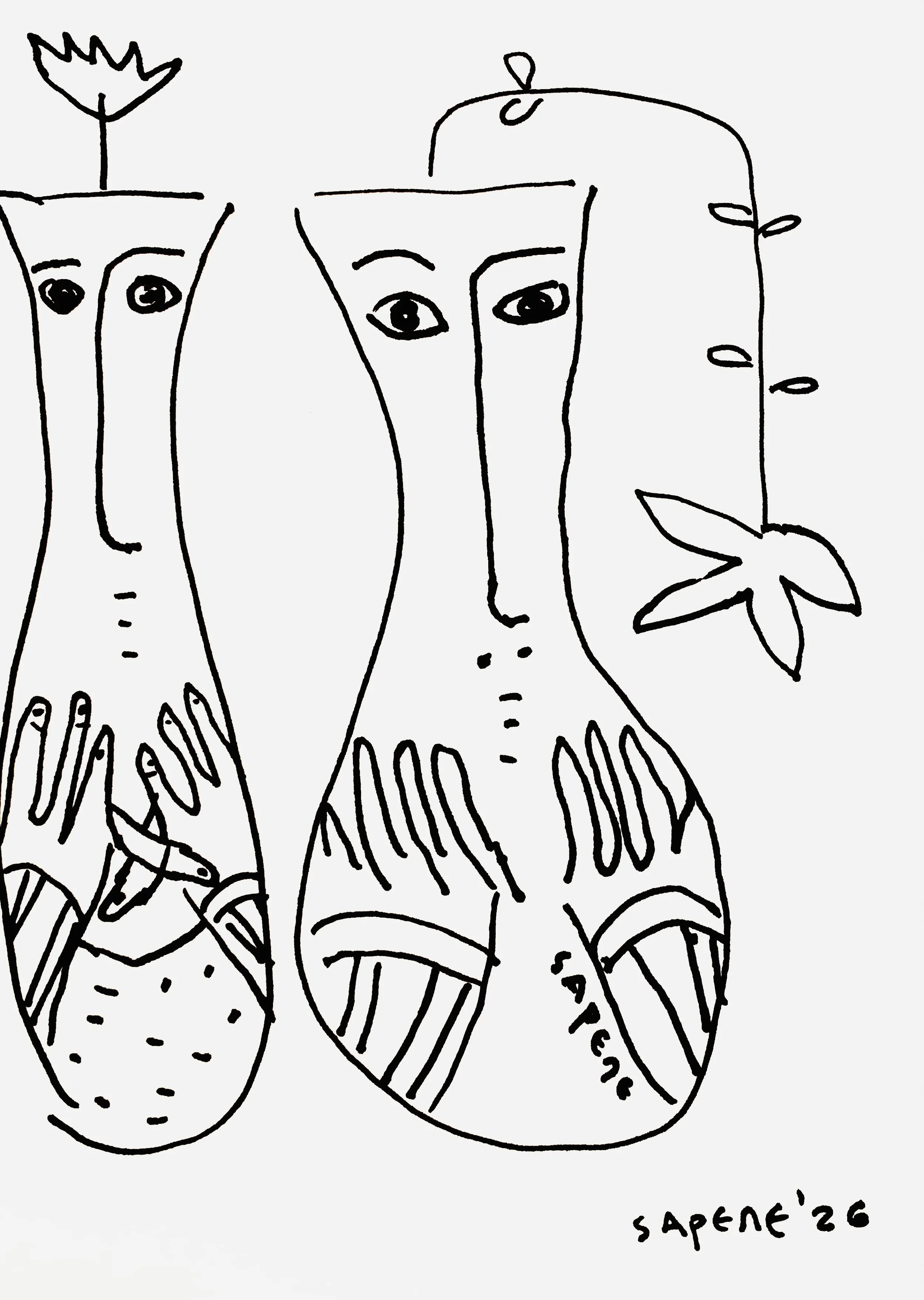 Daily Sketches, 2026
Ink on paper 5.8 x 8.3 in 14.8 x 21 cm