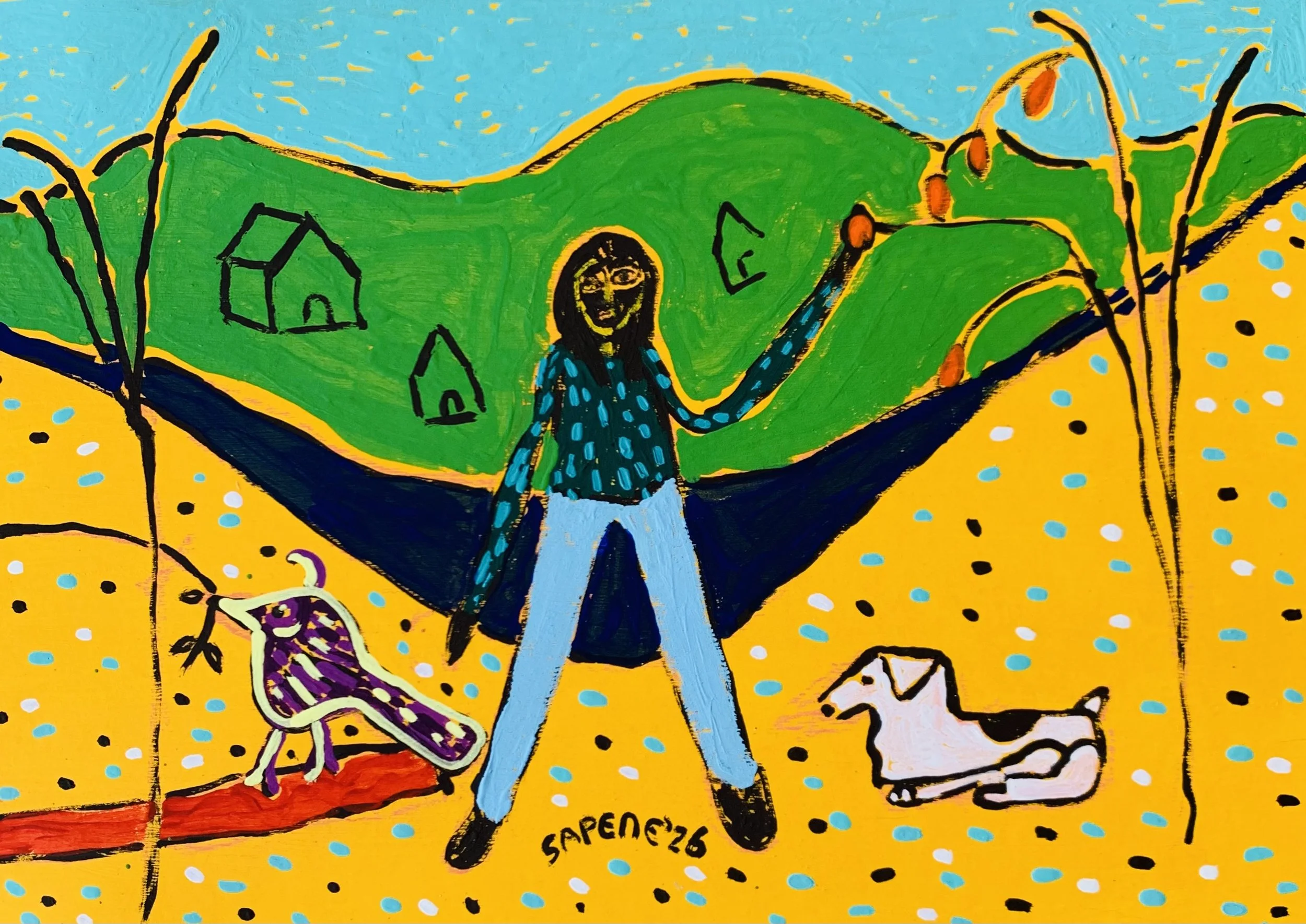 Kavanayén. Mi chinchorro my home. Río Orinoco. 2026

Gouache on paper 11.6 × 8.2 in 29.7 × 21 cm