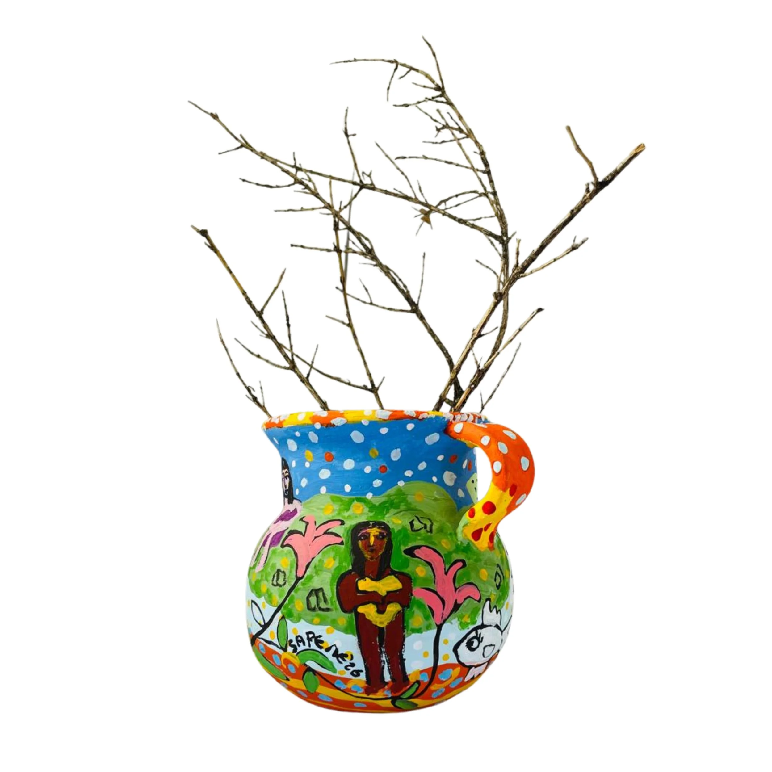 
Kavanayén. Arbol caído. 2026. Found objects, dead branches, acrylic made in Mexico. 16 × 7.5 × 5 in 40 × 19 x 12 cm