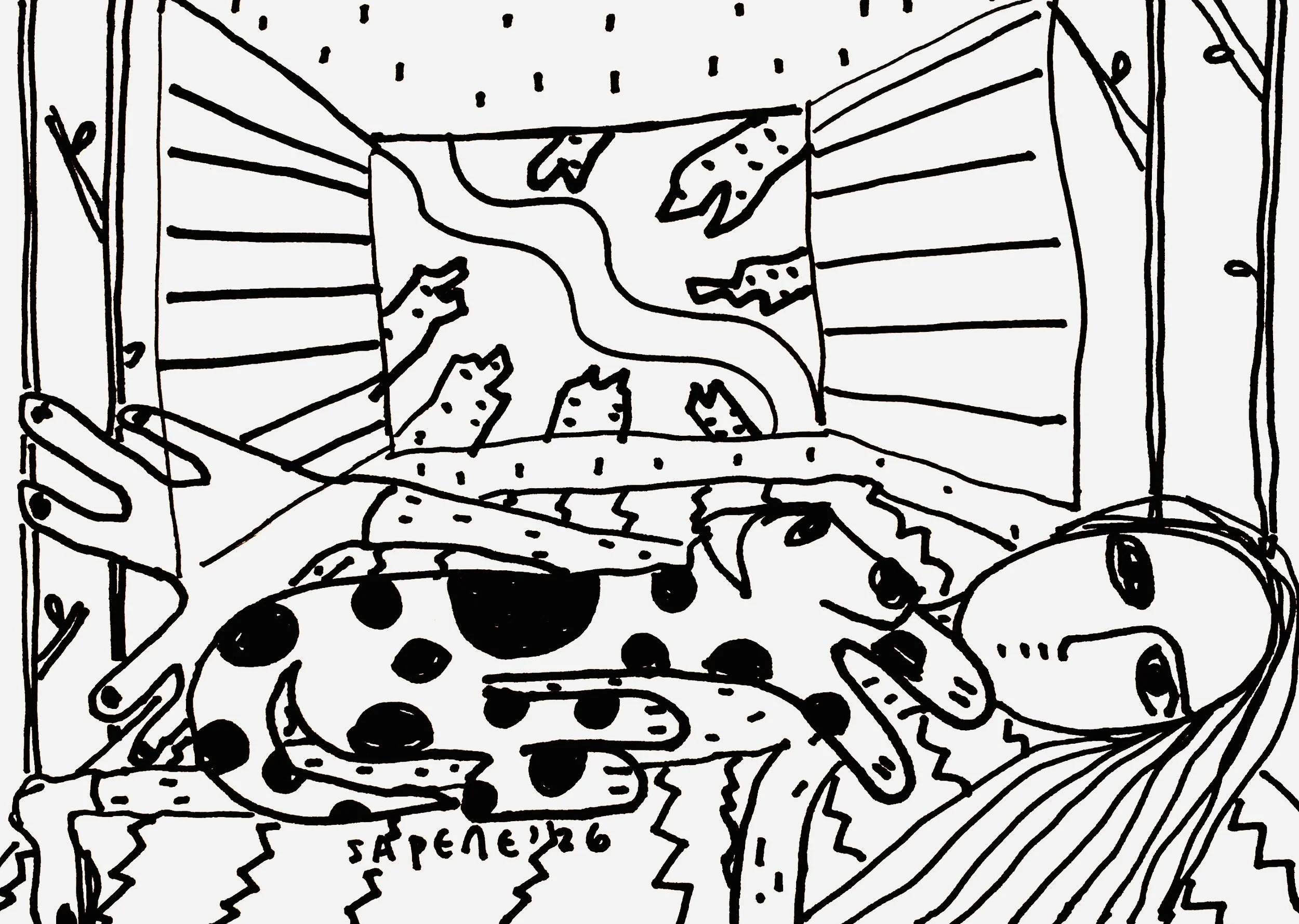 Daily Sketches, 2026
Ink on paper 5.8 x 8.3 in 14.8 x 21 cm