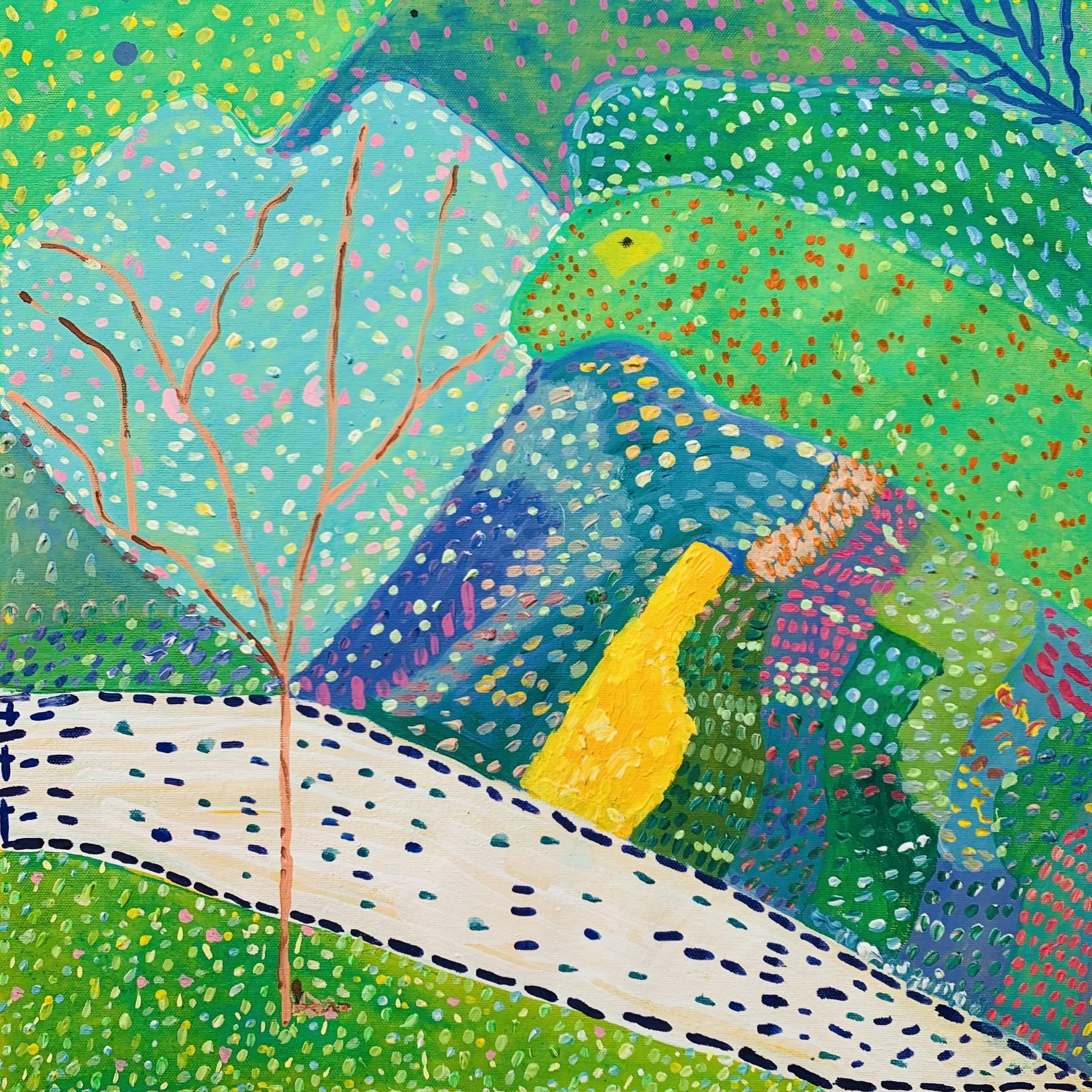 Kavanayén 04. Leyendo bajo el árbol. Orinoco river. 2025

Gouache on canvas 20 × 20 in 51 × 51 cm