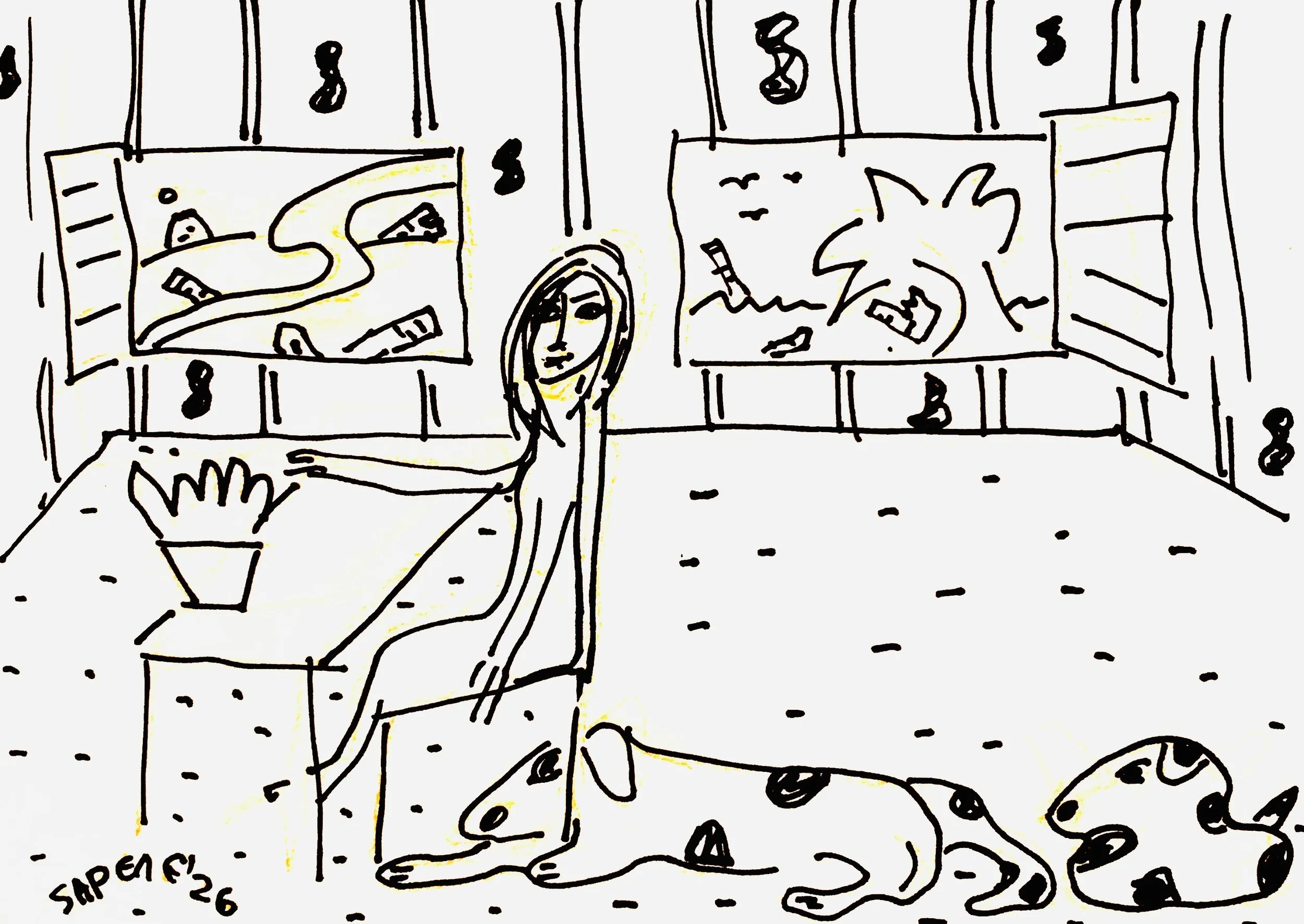 Daily Sketches, 2026
Ink on paper 5.8 x 8.3 in 14.8 x 21 cm