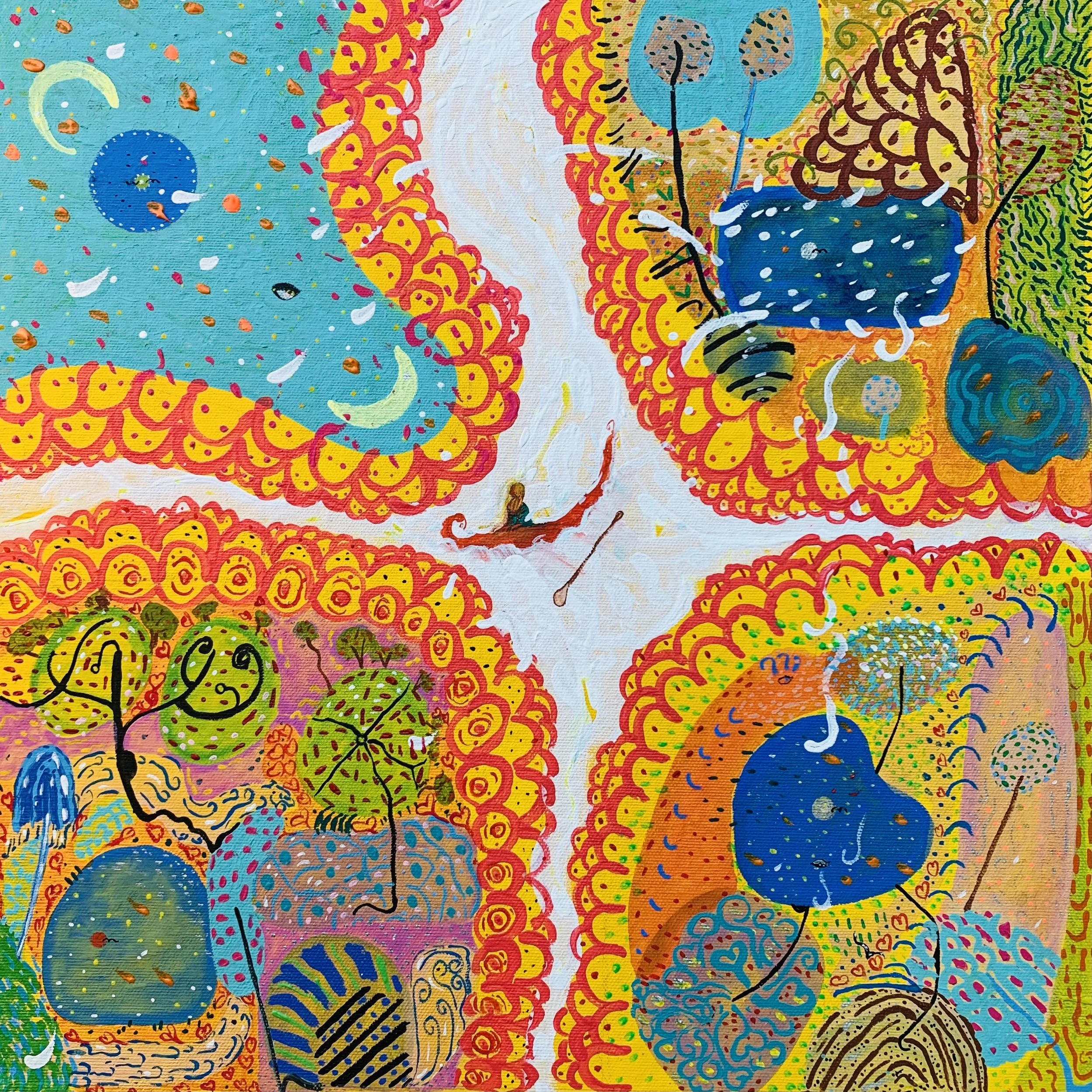 Kavanayén 04.  Soltando el remo. Orinoco river. 2025

Gouache on canvas 14 × 14 in 35 x 35 cm