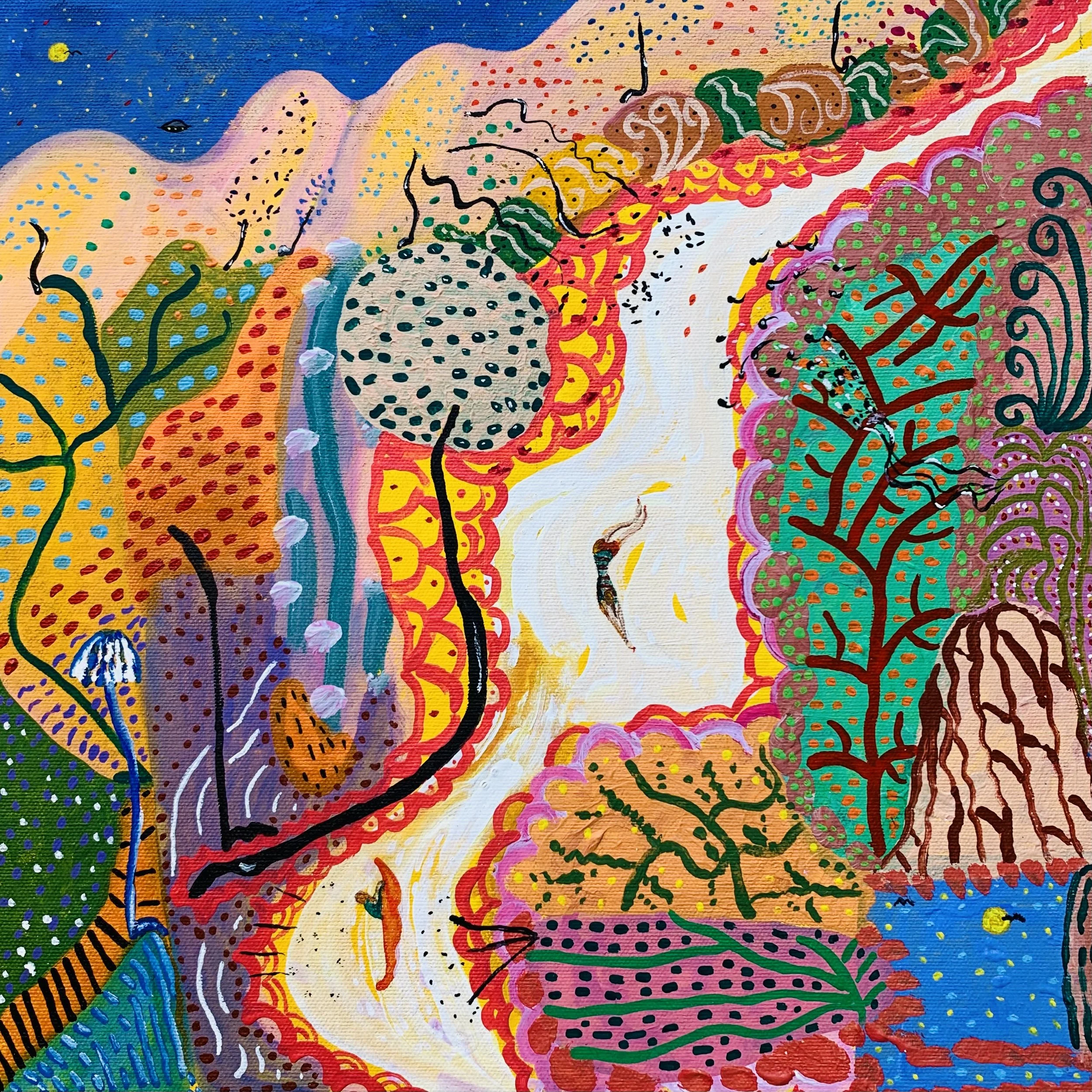 Kavanayén 04. Vidas duales. Orinoco river. 2025

Gouache on canvas 14 × 14 in 35 x 35 cm