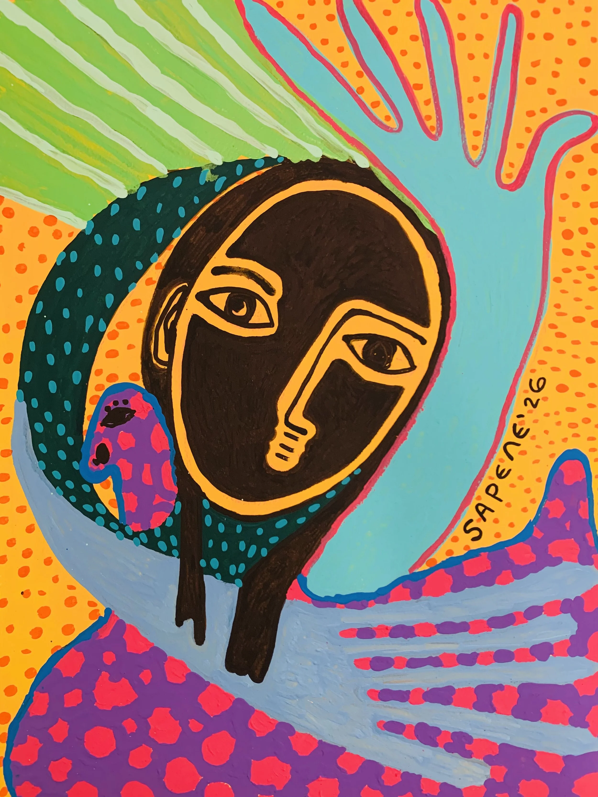 Kavanayén. Abrazo. Río Orinoco. 2026

Acrylic on paper19 × 14 in 48 × 36 cm