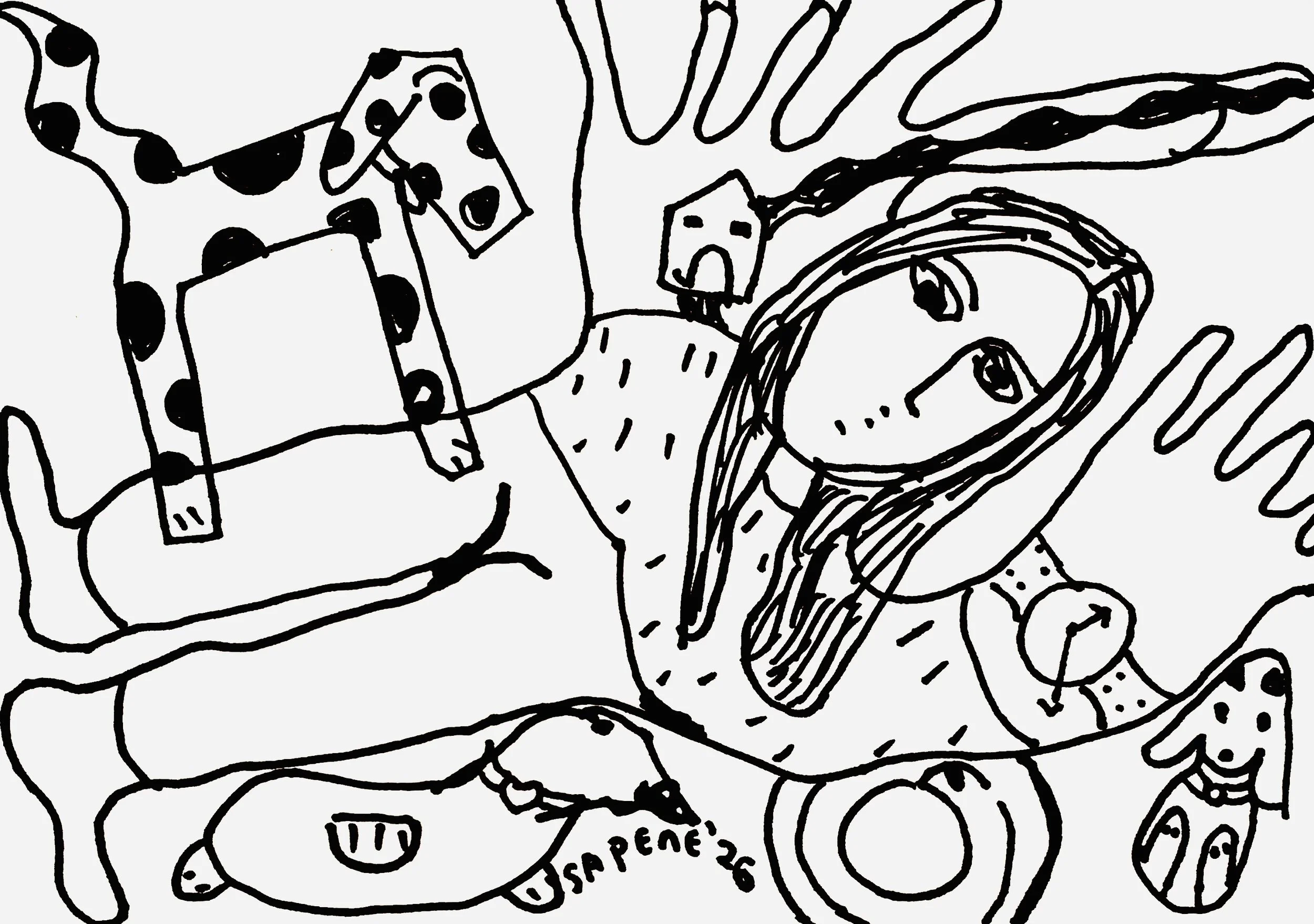46 Daily Sketches, 2026
Ink on paper 5.8 x 8.3 in 14.8 x 21 cm