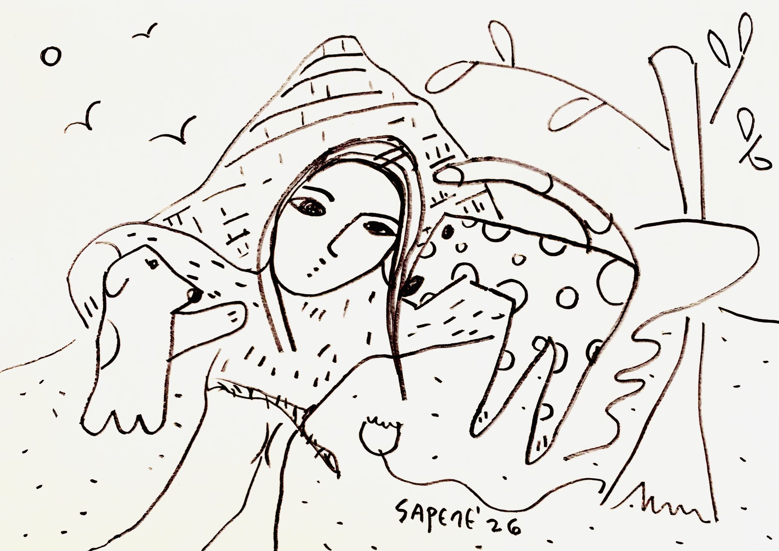 23 Daily Sketches, 2026
Ink on paper 5.8 x 8.3 in 14.8 x 21 cm