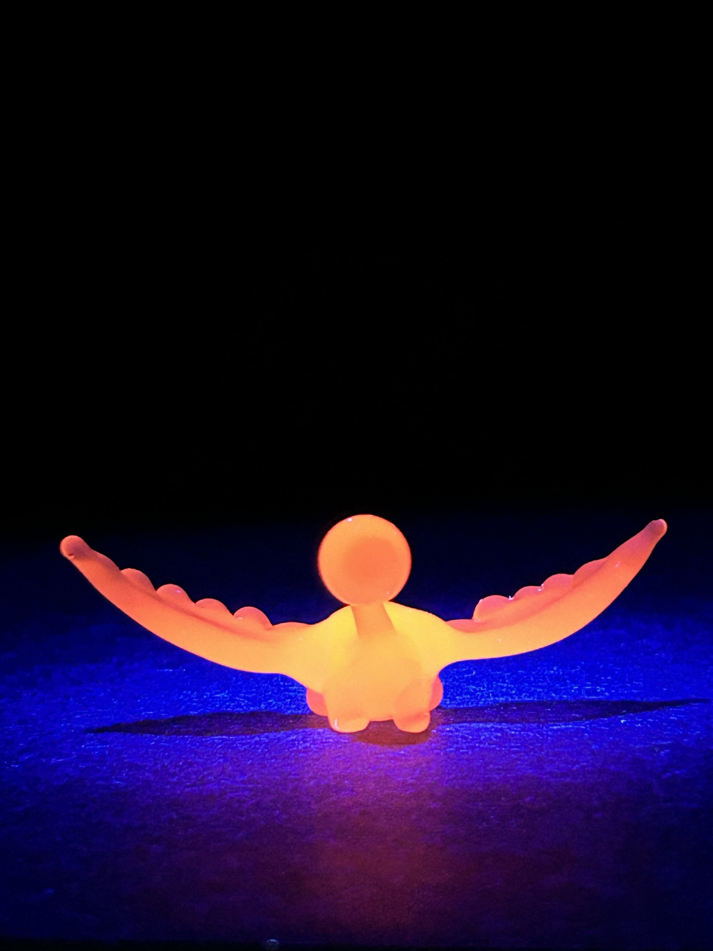 Milky Orange UV Winged Dino