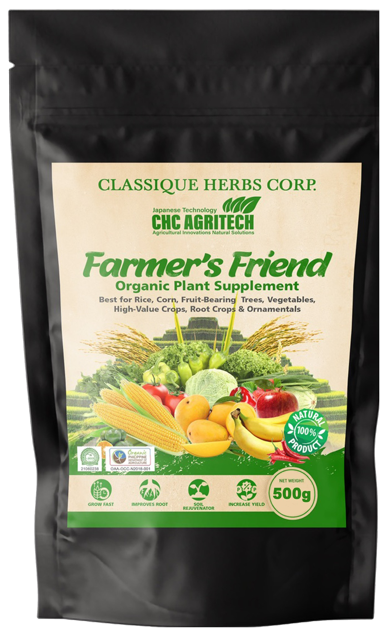 FARMERS FRIEND "Certified" Organic Plant Supplement & Biofertilizer