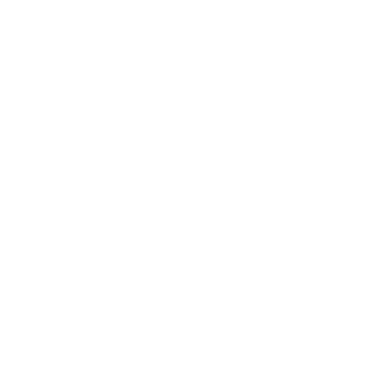 Minimal white icon of a bamboo matcha whisk on a black background.