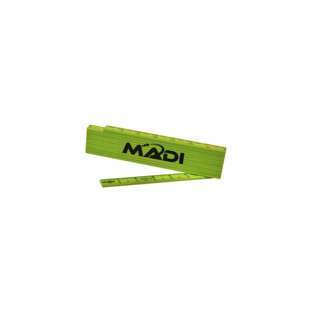 MADI 6-foot fiberglass folding rule for non-conductive measuring during electrical line work and pole framing.