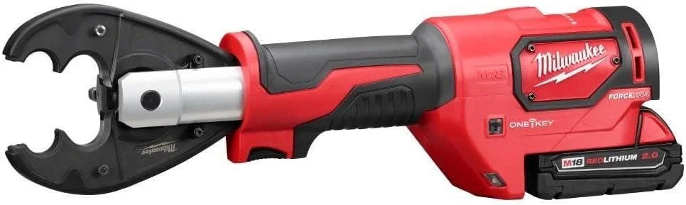 Milwaukee 2678-22O M18 Force Logic 6-ton utility crimping kit with D3 grooves and fixed O die for compression connectors and lugs.