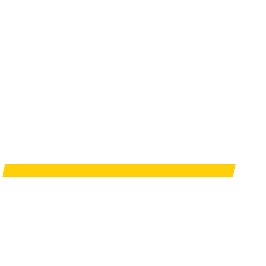 Hertz logo with black background, white text, and yellow underline.