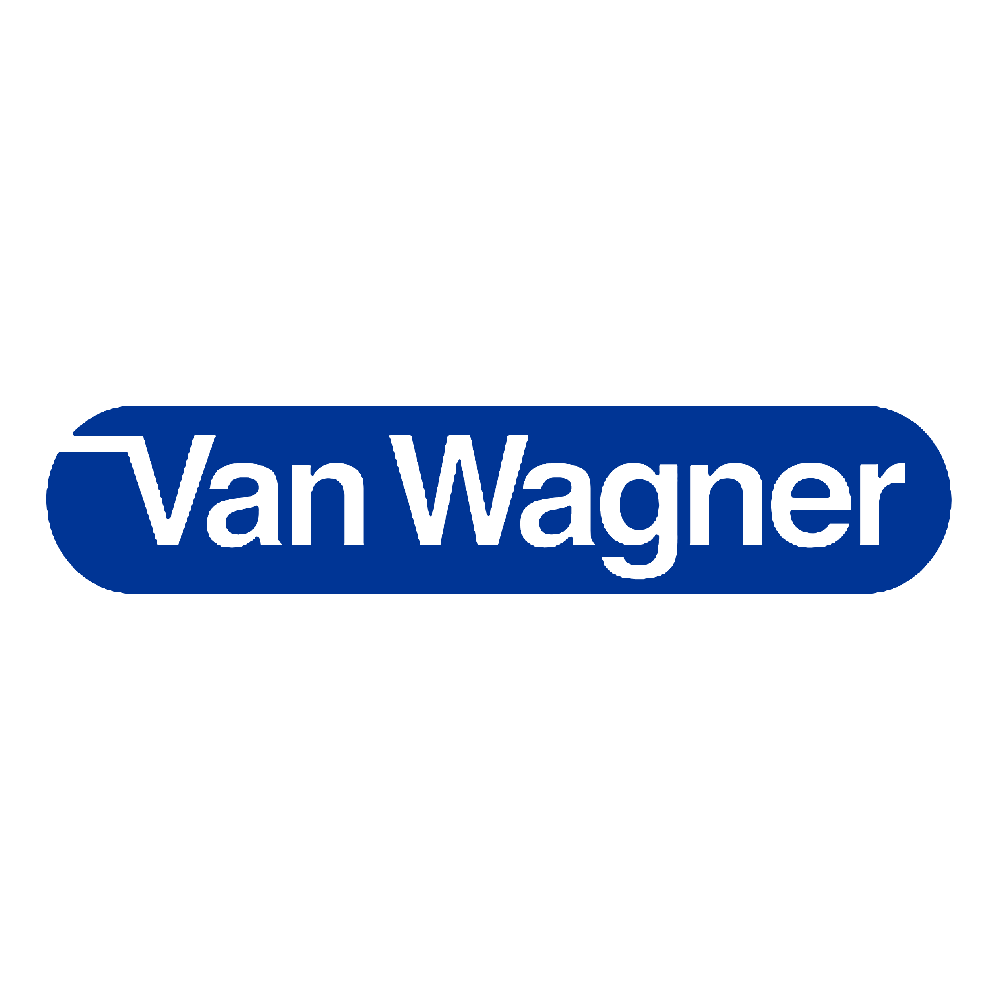 Van Wagner logo in blue with black text