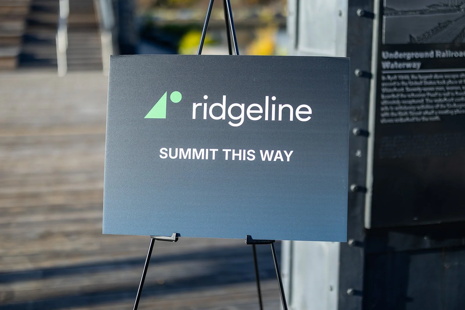 Policy forum event signage and stage setup at Washington DC industry summit