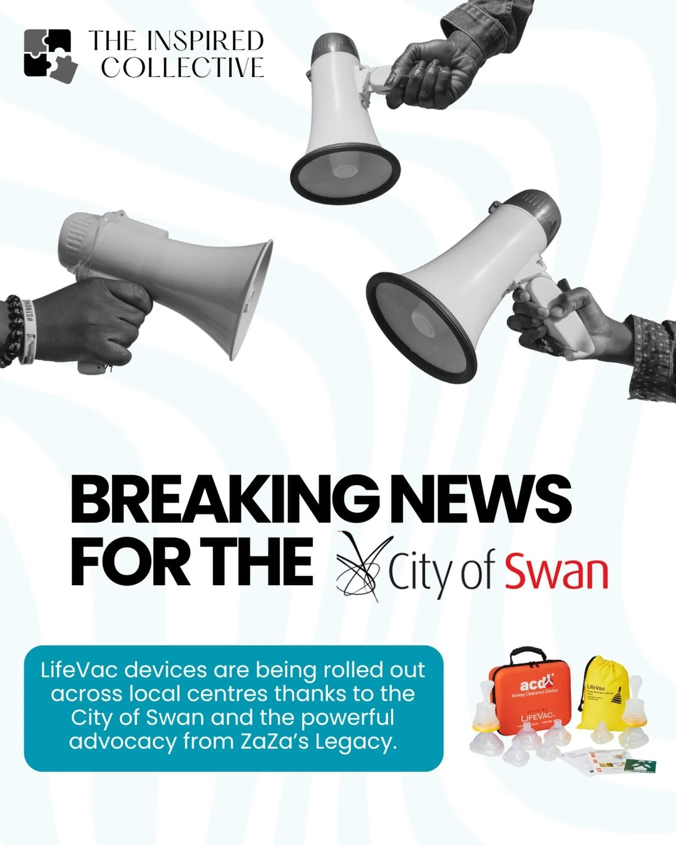 The City of Swan Council has approved the installation of LifeVac airway clearance devices across a number of high-use community centres.

This initiative follows strong advocacy from ZaZa&rsquo;s Legacy, who have been instrumental in raising awarene