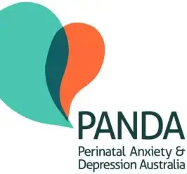 Logo for PANDA Australia featuring a stylized heart and the text 'PANDA Perinatal Anxiety & Depression Australia'