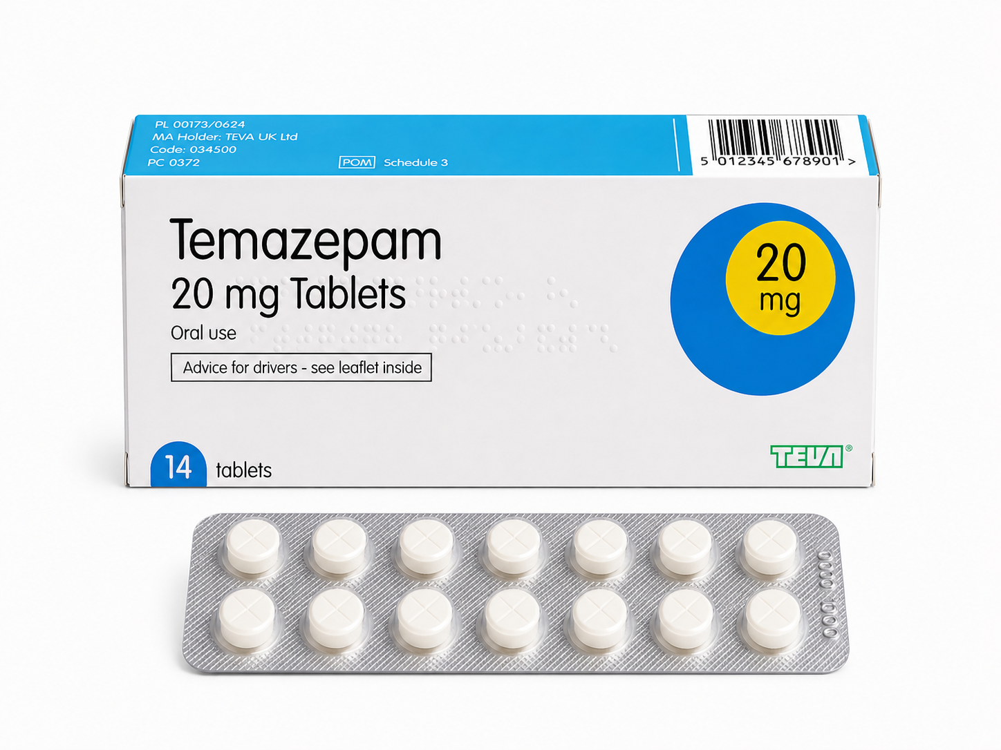 Temazepam 20mg – Pack of 14 Tablets