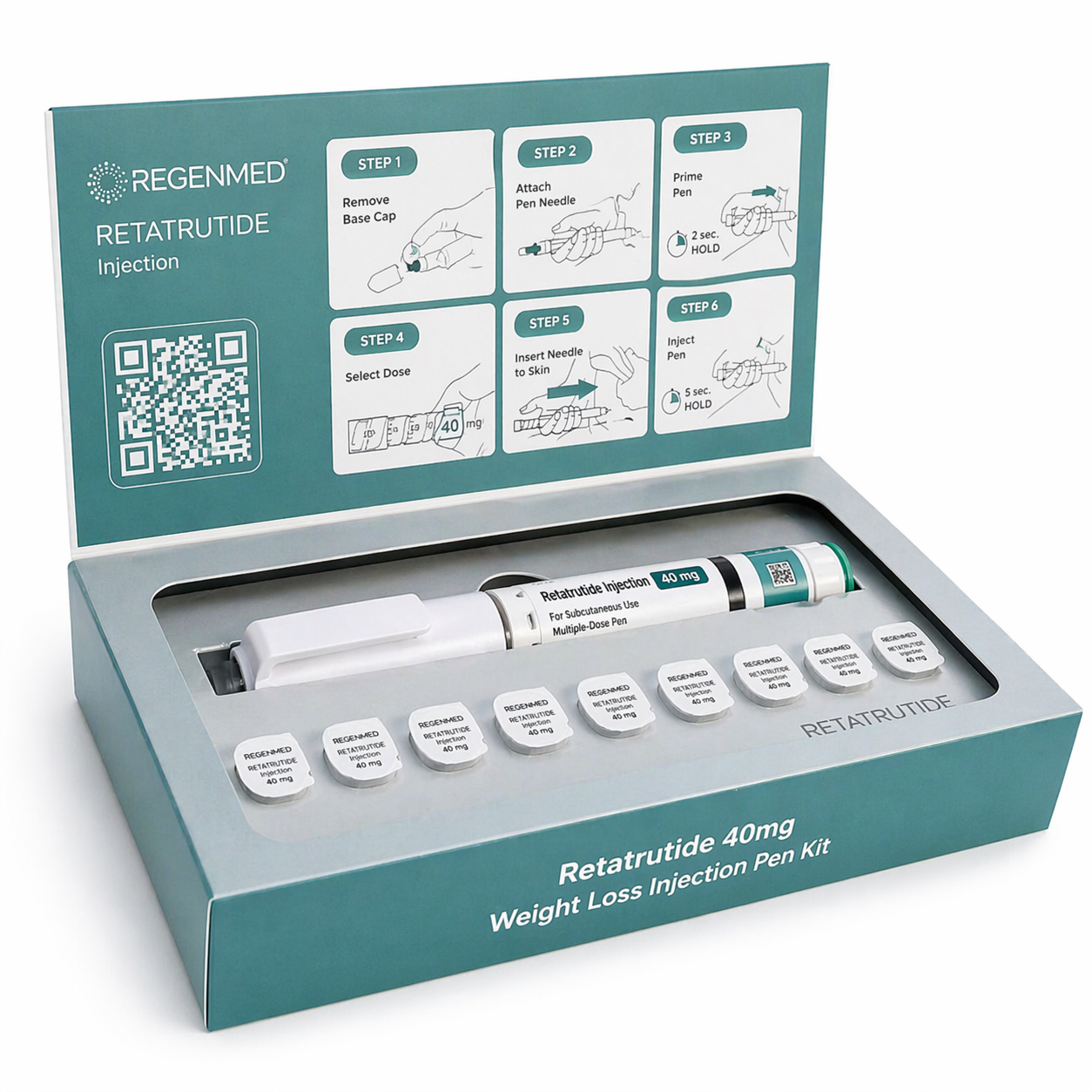 Regenmed Retatrutide 40mg Weight Loss Injection Pen Kit – 12 Week Supply