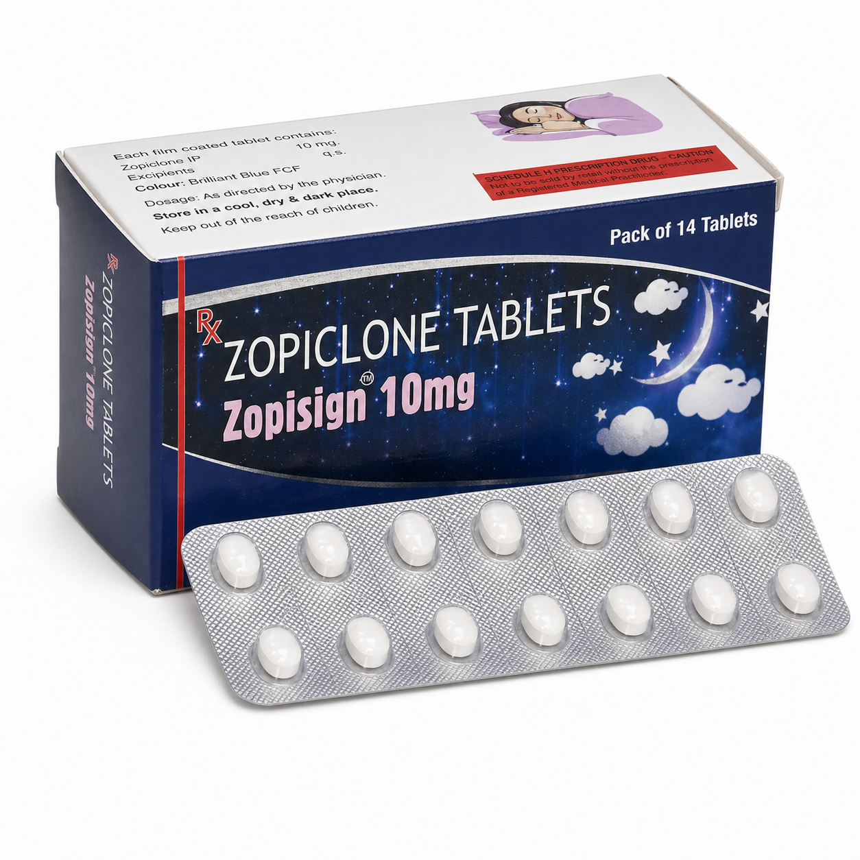 Zopiclone Zopisign 10mg – Pack of 14 Tablets