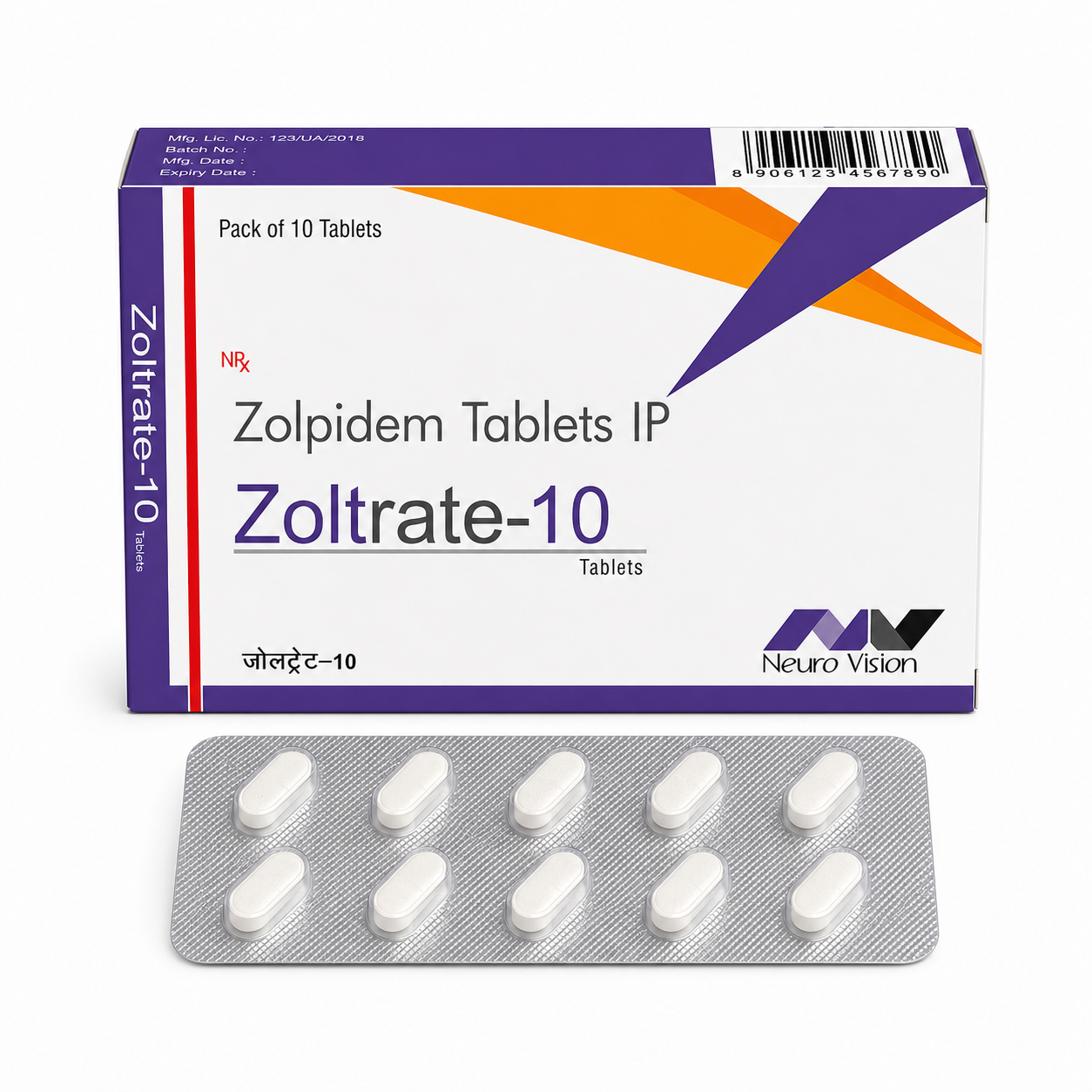 Zoltrate Zolpidem Tablets IP 10mg – Pack of 10 Tablets