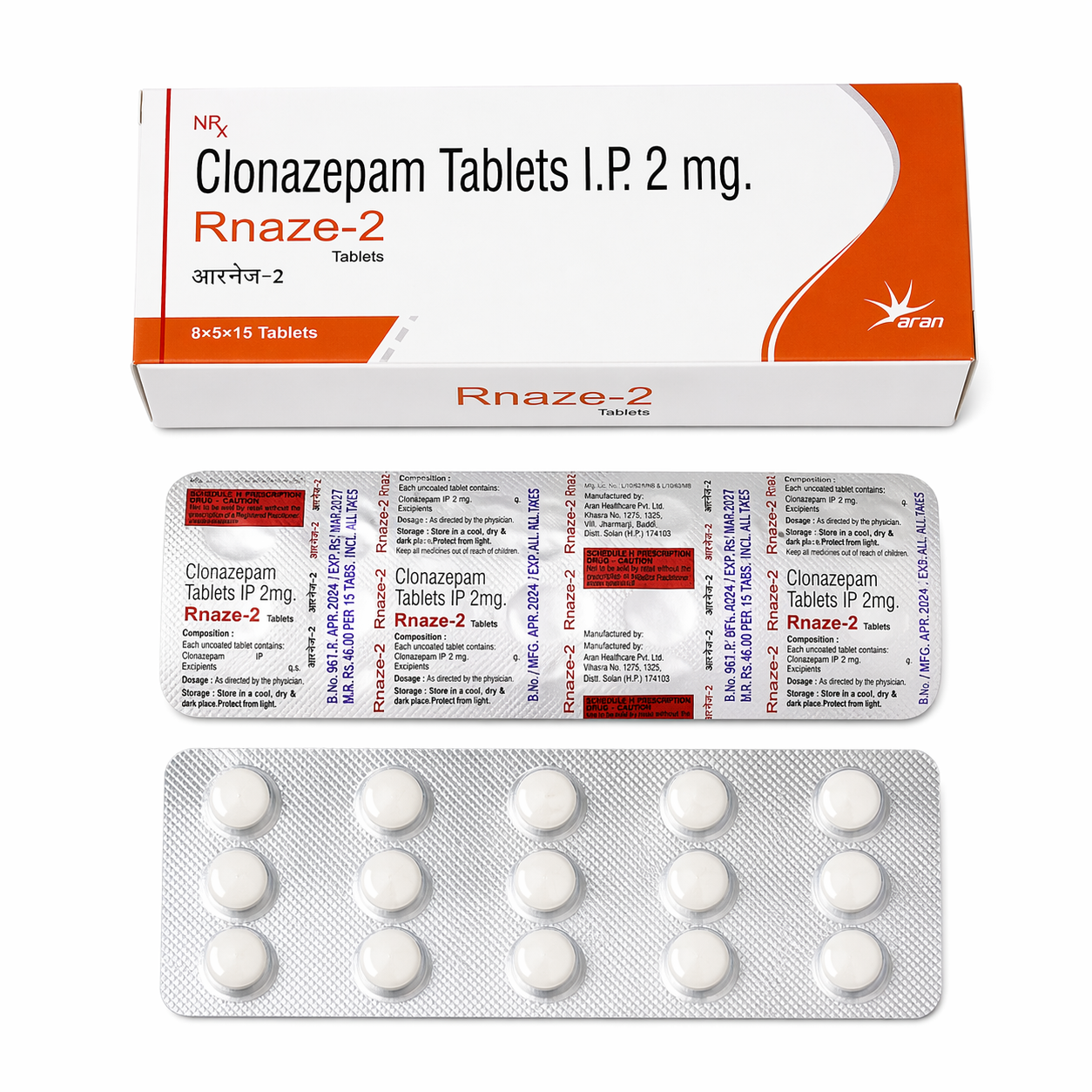Clonazepam Tablets IP 2mg – Pack of 15 Tablets