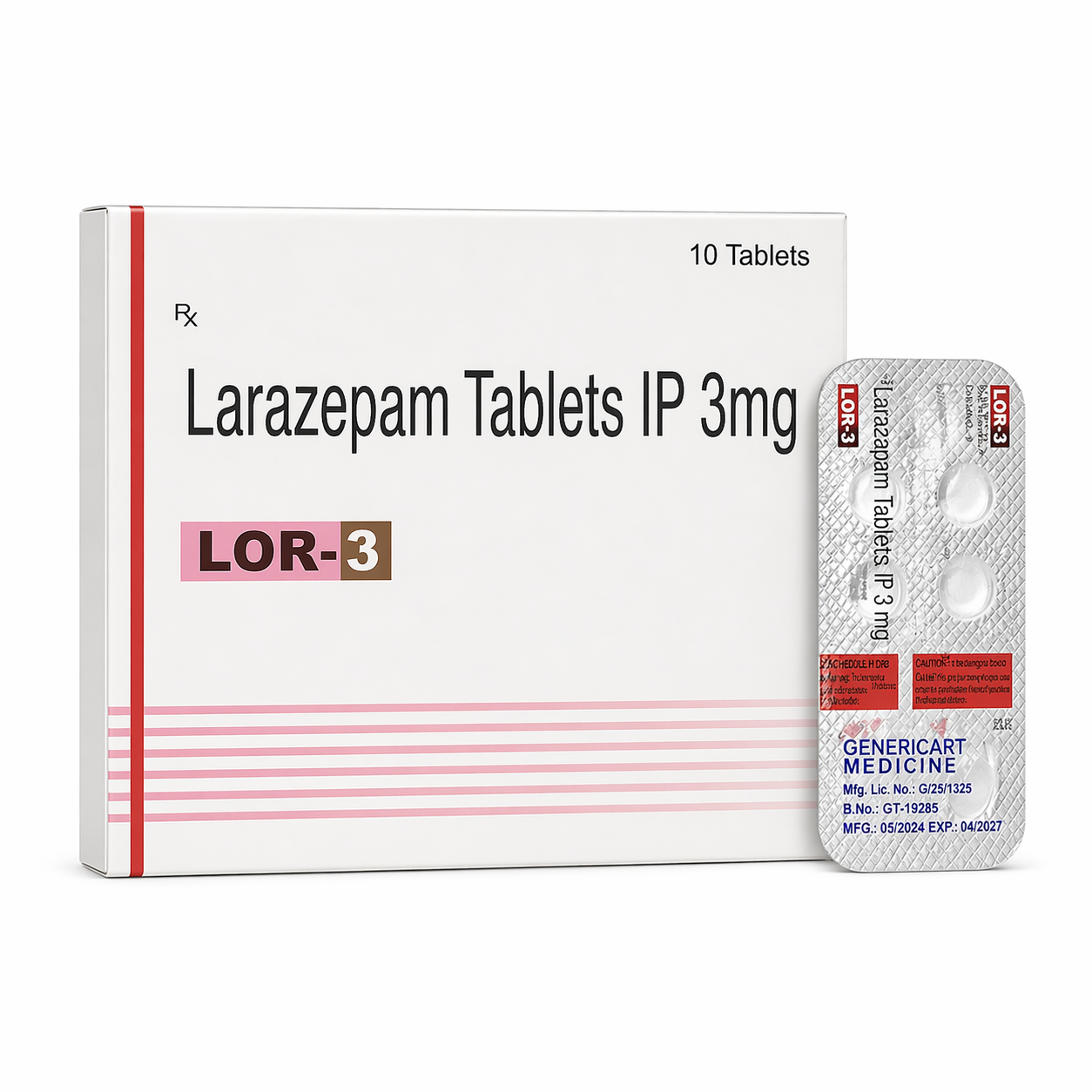 Larazepam Tablets IP 3mg (Lorazepam) – Pack of 10