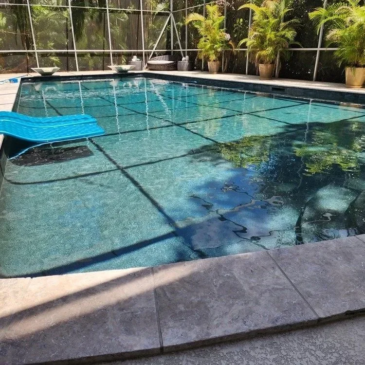 pool tile surface half bead blasted half scaled