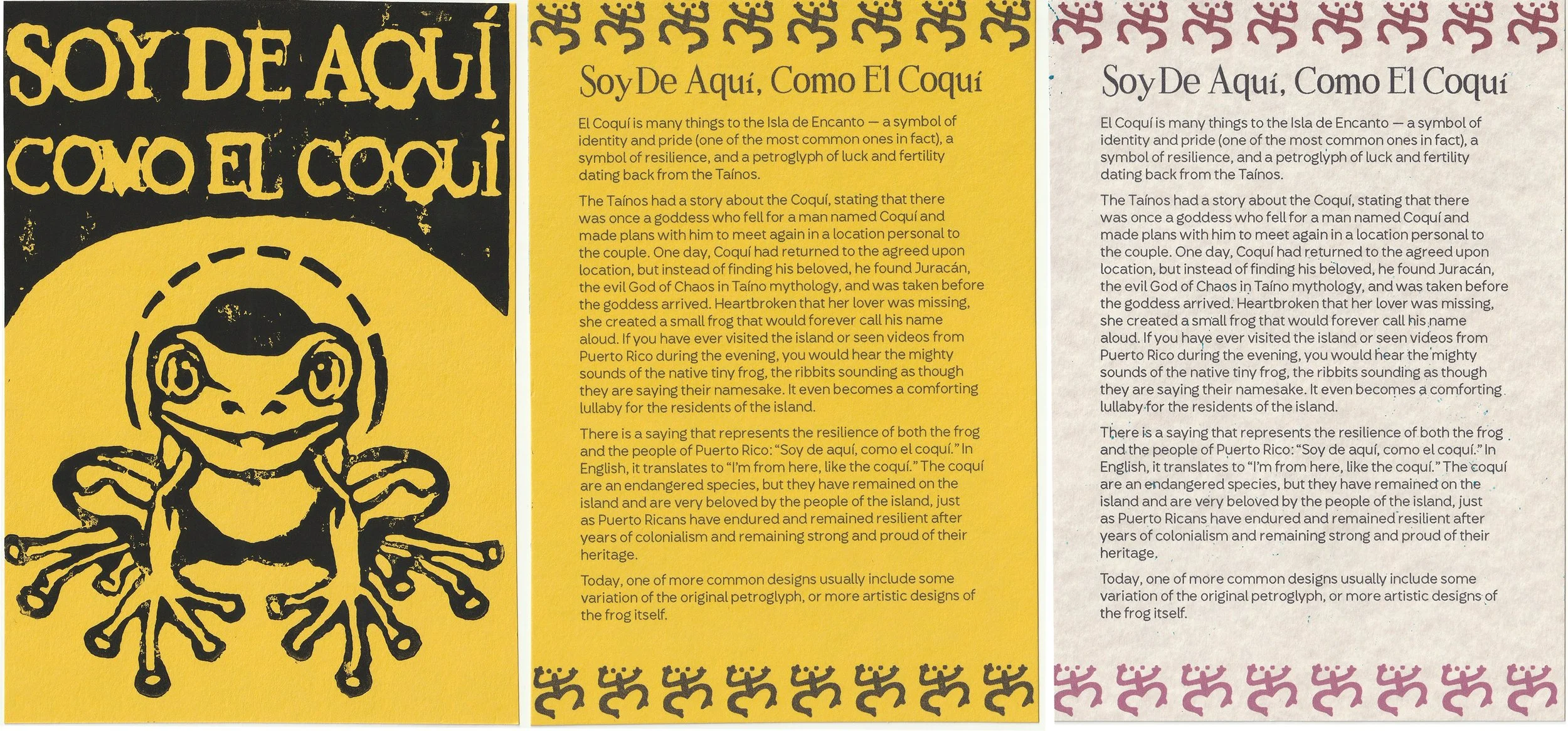 Linocut Information - Soy De Aquí, Como El Coquí