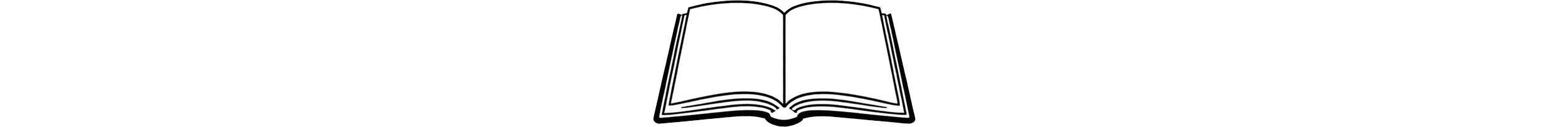 Line drawing of an open book with a stylized cover, set above abstract lines.