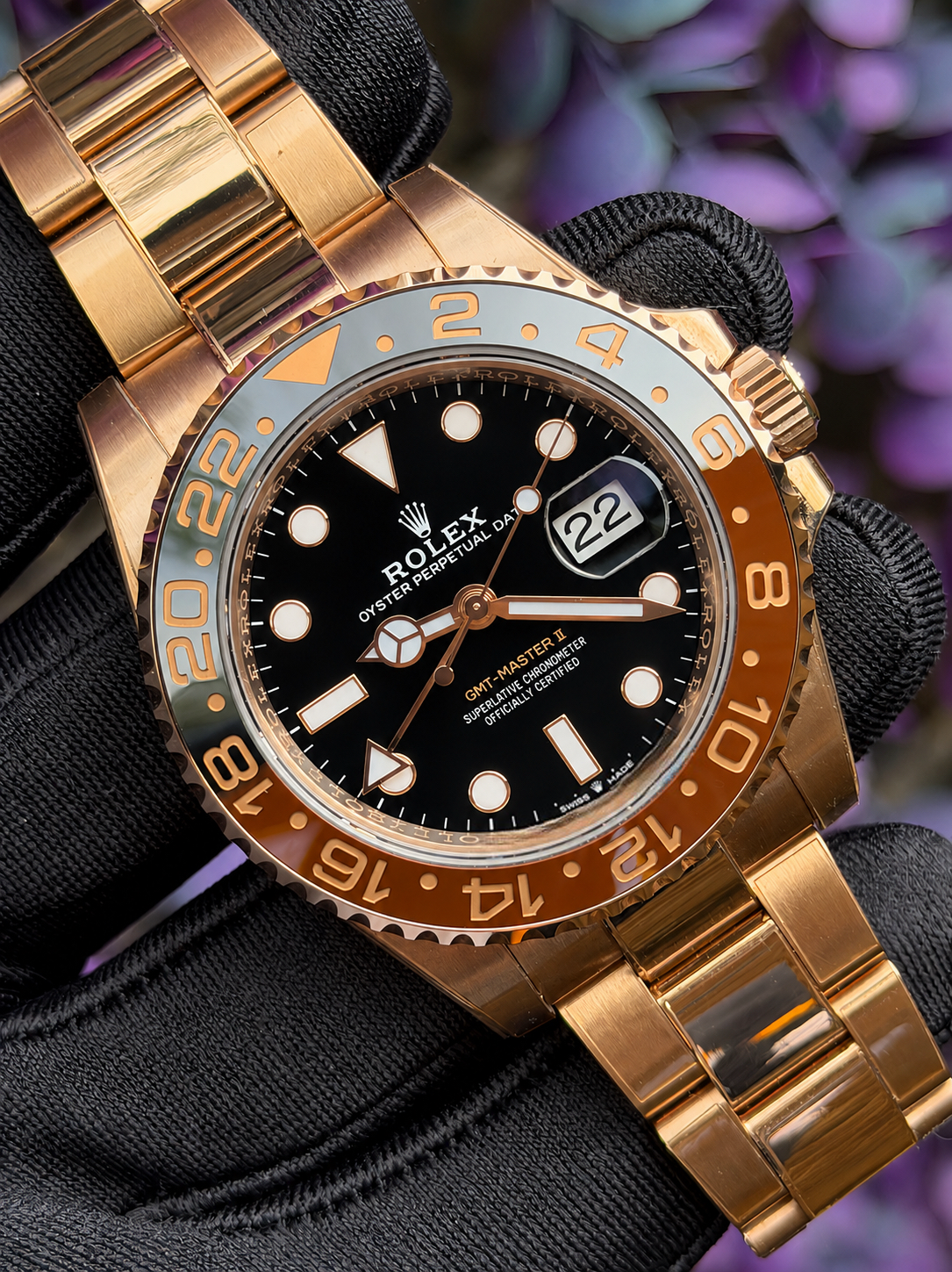 Rolex GMT-Master II “Root Beer” Full Everose Gold 126715CHNR – 2022