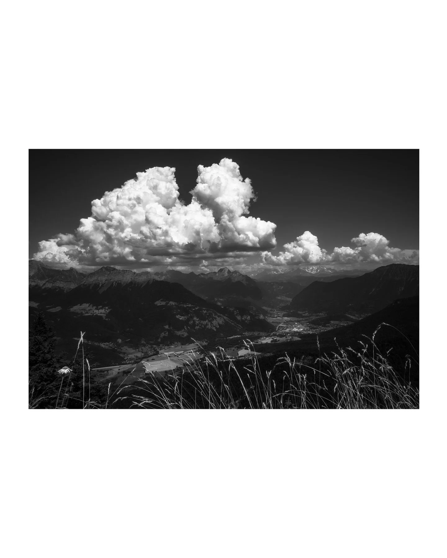 Summer is for the clouds ☁️ 

(and I think they look the best in monochrome)

An *almost* proper landscape image, I&rsquo;d say, as seen through the lens of the Ricoh GR. I love testing the limits of this little machine. 

Mont Blanc is standing back