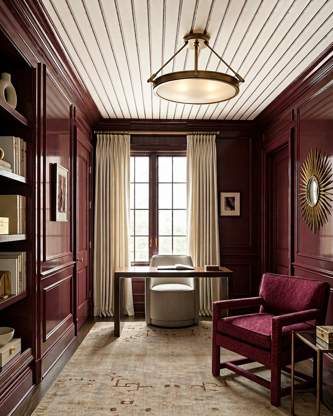 Burgundy Moody Home Office