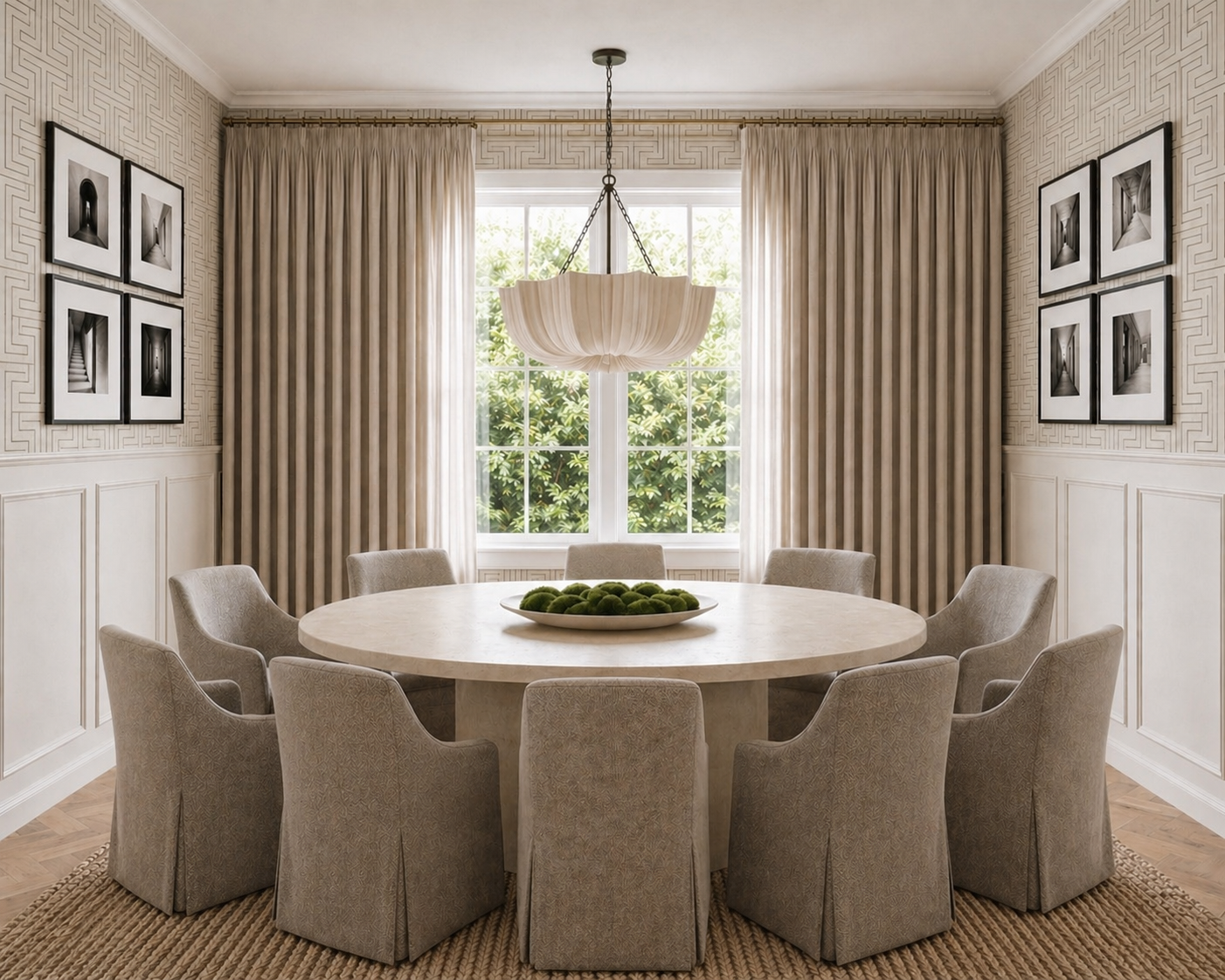Calm Minimal Dining Room 