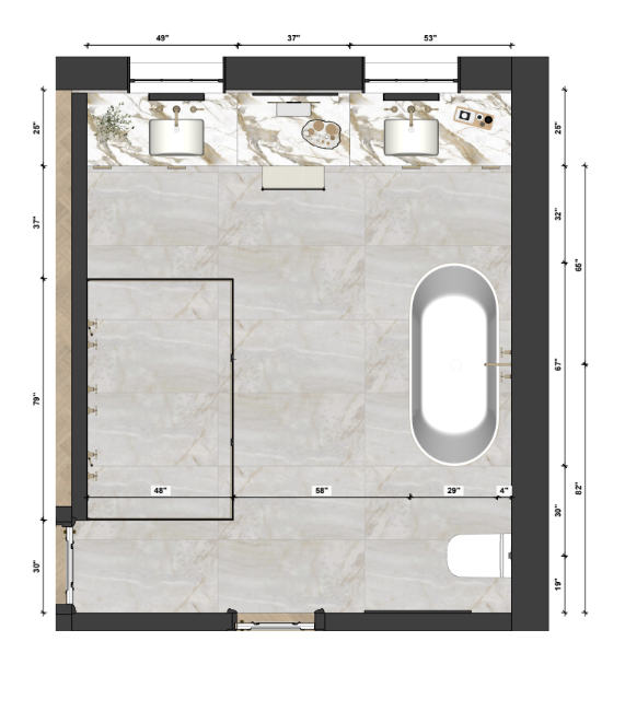 Master Bathroom Space Planning