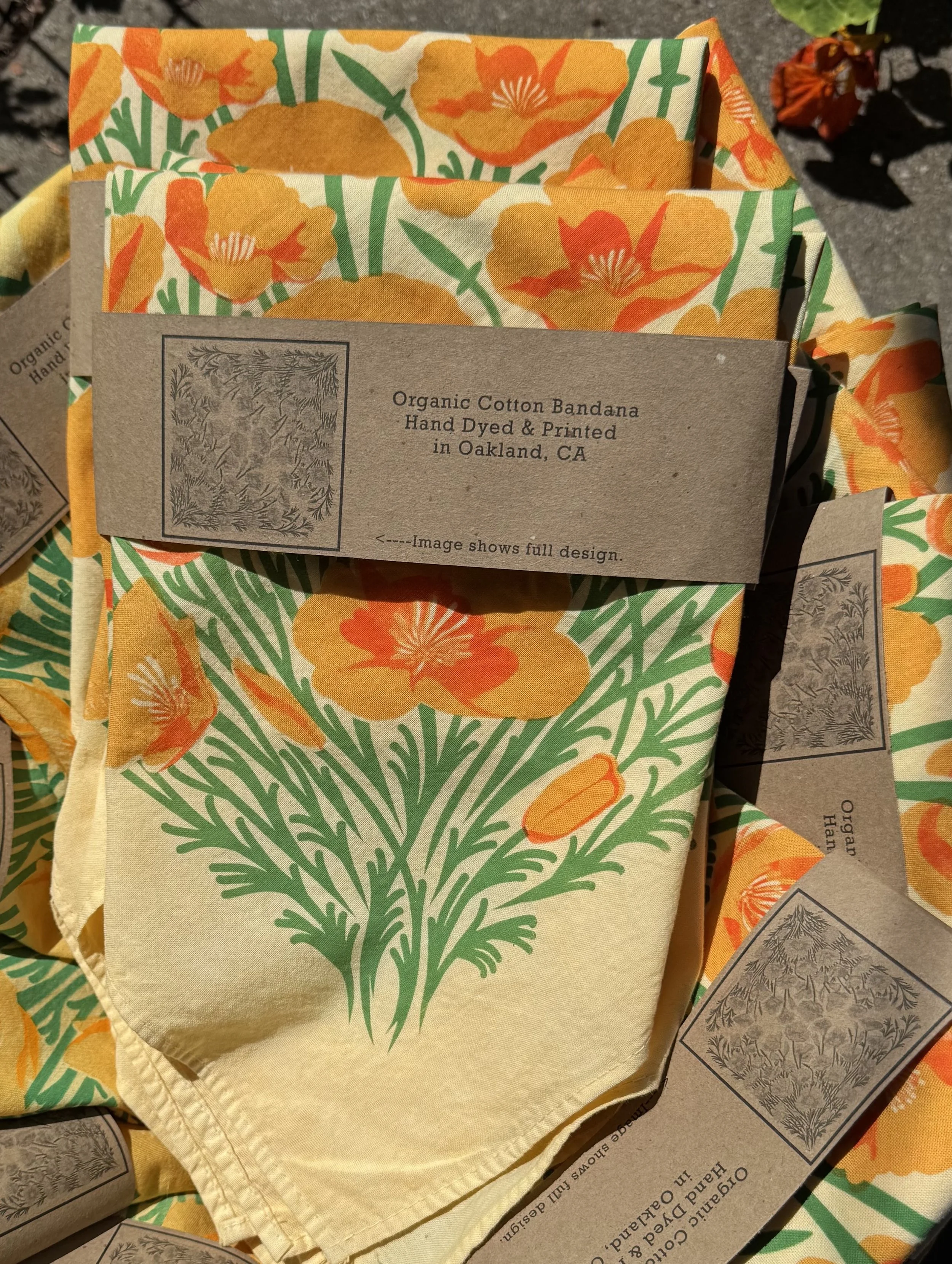 Golden Poppy bandana handmade in California.jpeg