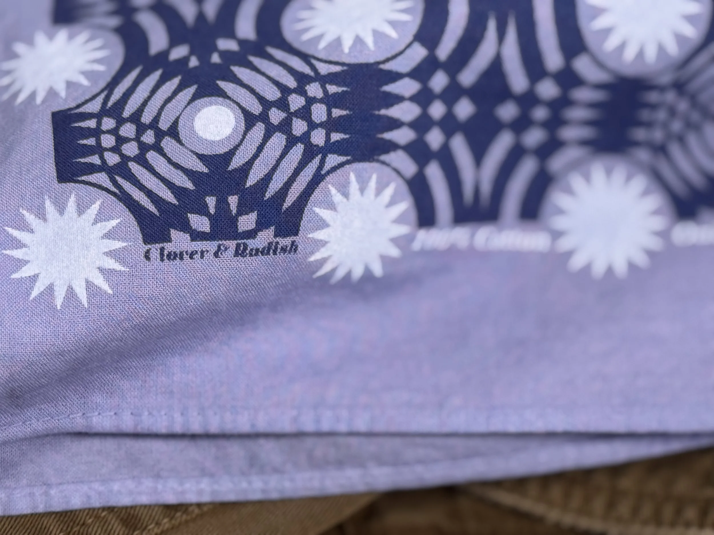 Evening Dusk Blue cotton bandana logo detail.jpeg