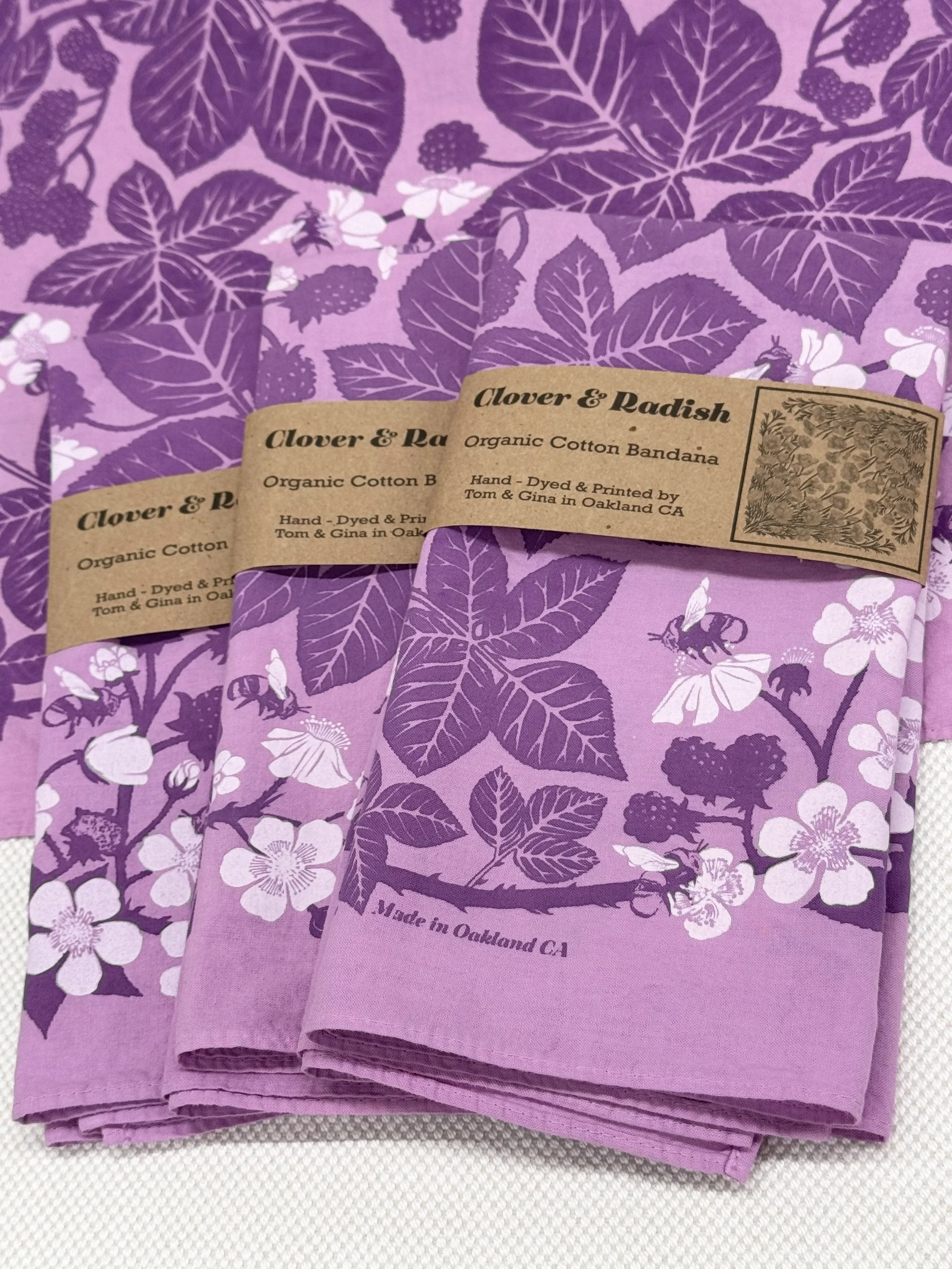 Blackberry Bumblebee bandanas wrapped great gifts.jpeg