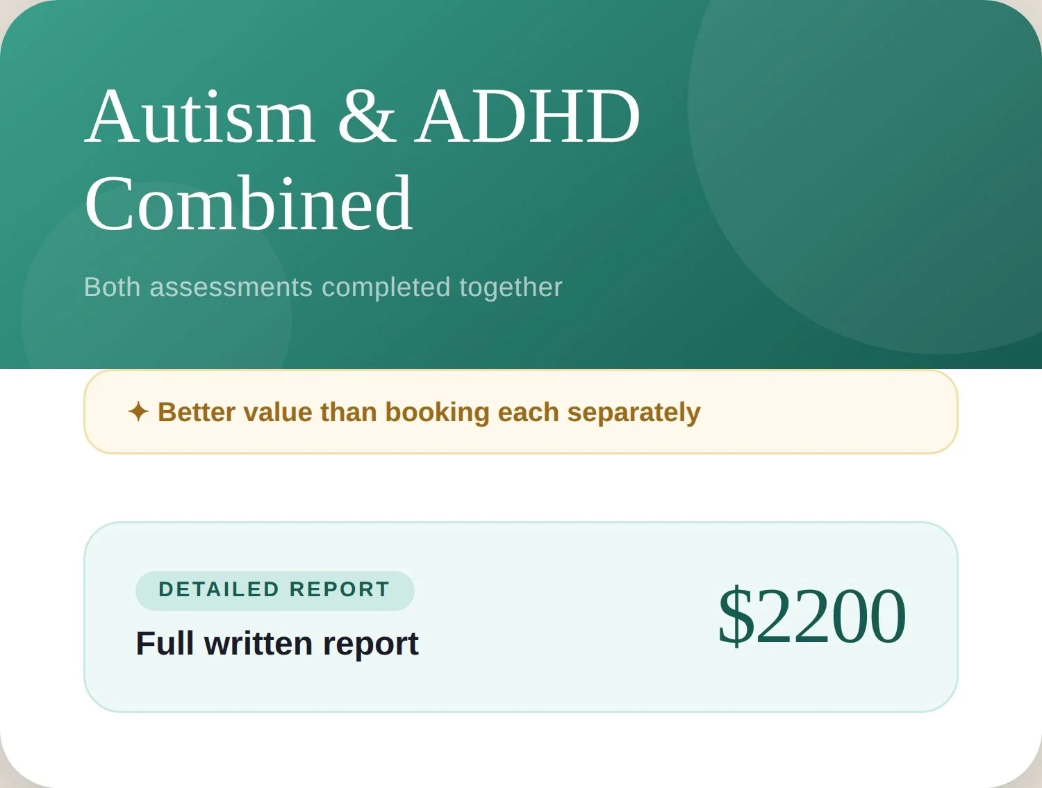 Autism & ADHD Assessment with detailed report for teens and adults