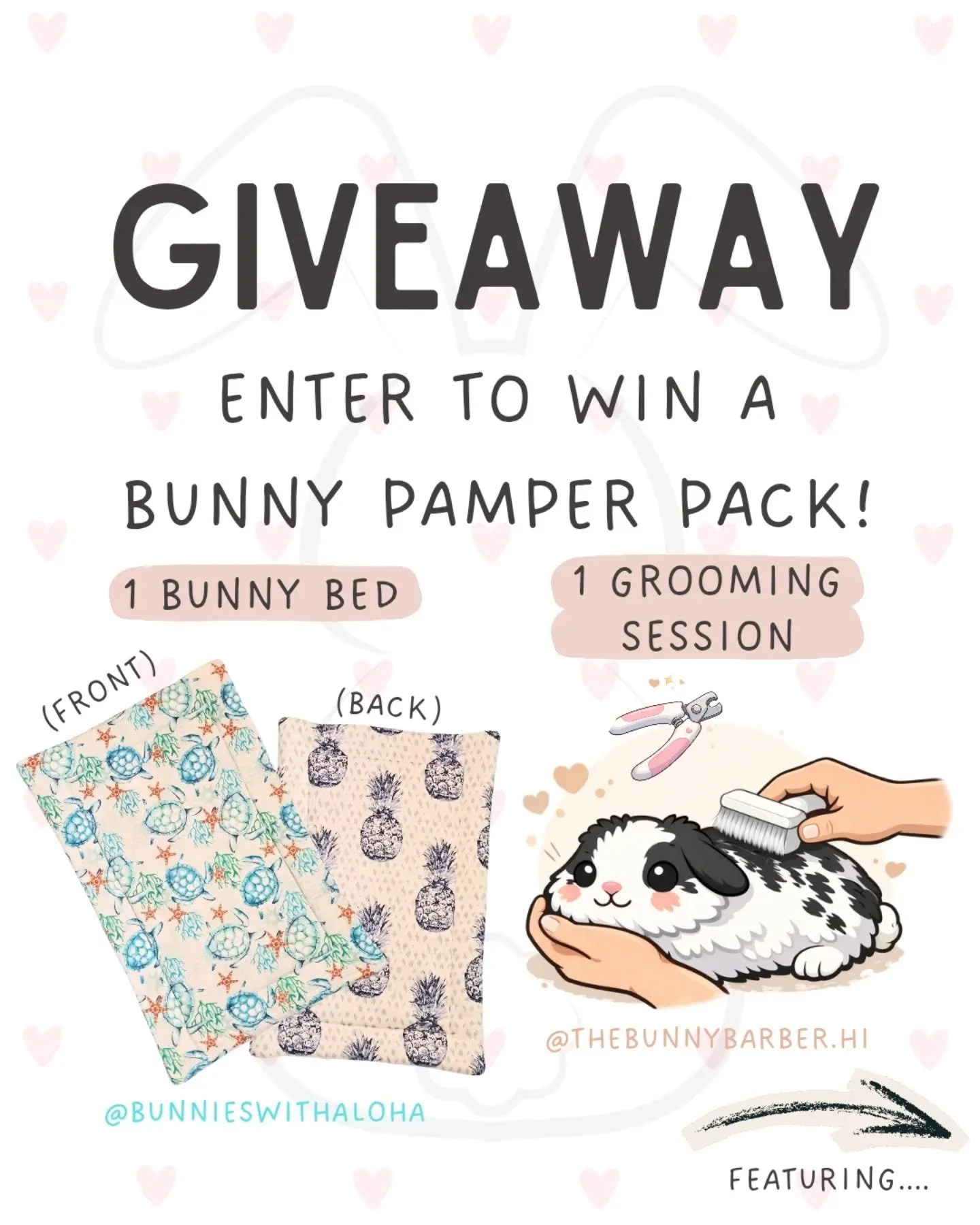 EDIT: Congratulations to @luvkeahixo for winning the giveaway! 🐰&hearts;️ We will be posting more giveaways in the near future so keep an eye out! Mahalo again to those of you who participated 🫶🏻. 

Somebunny LOVES you! 🐰💕 Hop into Valentine&rsq