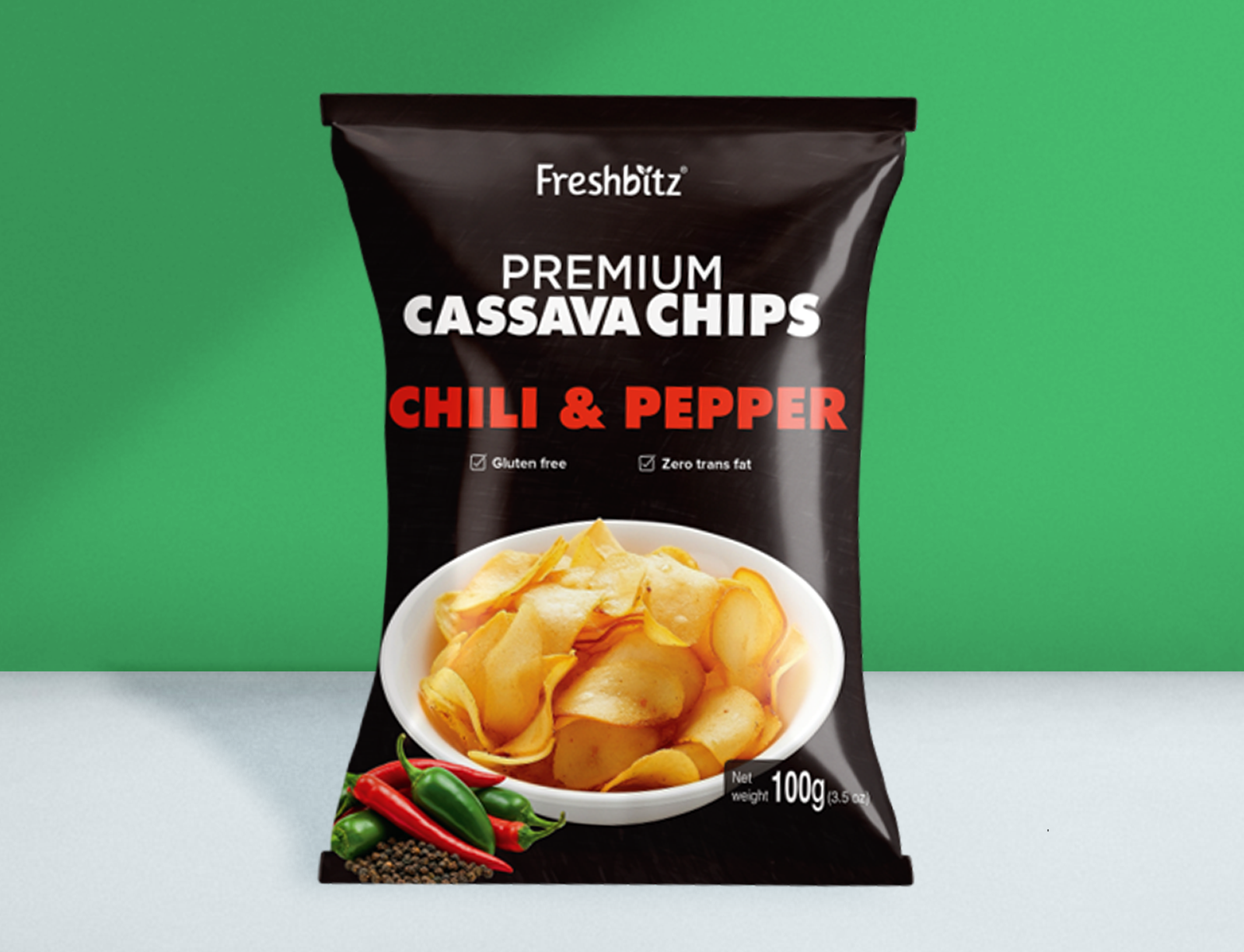 Freshbitz® Premium Cassava Chips Chili & Pepper