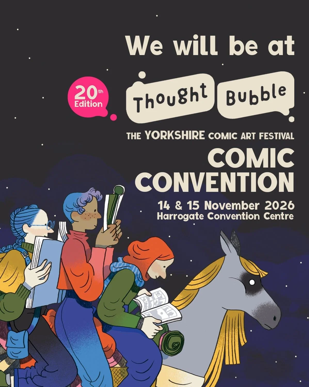 Exciting news! We&rsquo;ll be at both Macc-pow and Thought Bubble Festival this year! 
Macc-pow is new to us this year, we can&rsquo;t wait!
Slide 3 is us at last year&rsquo;s Thought Bubble! Thank you so much TB team for having us back this year. At